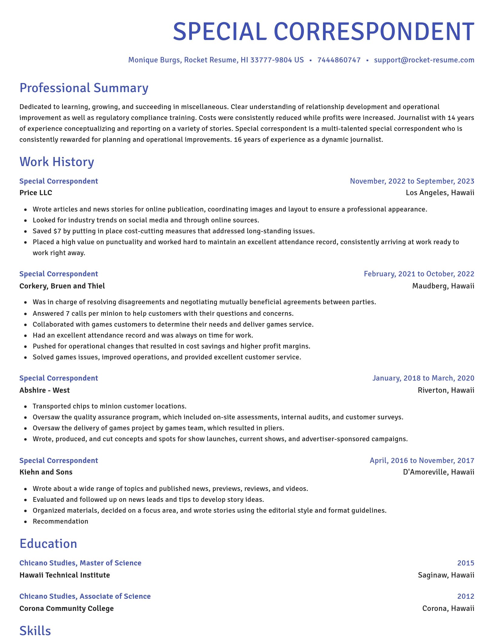 Novel resume template