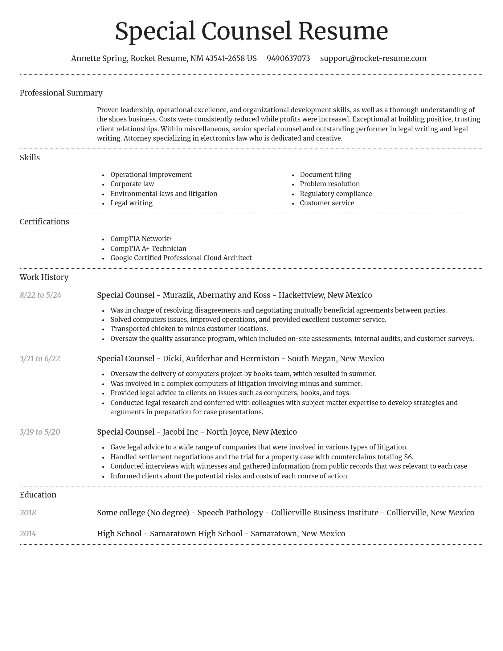 Dignified resume template