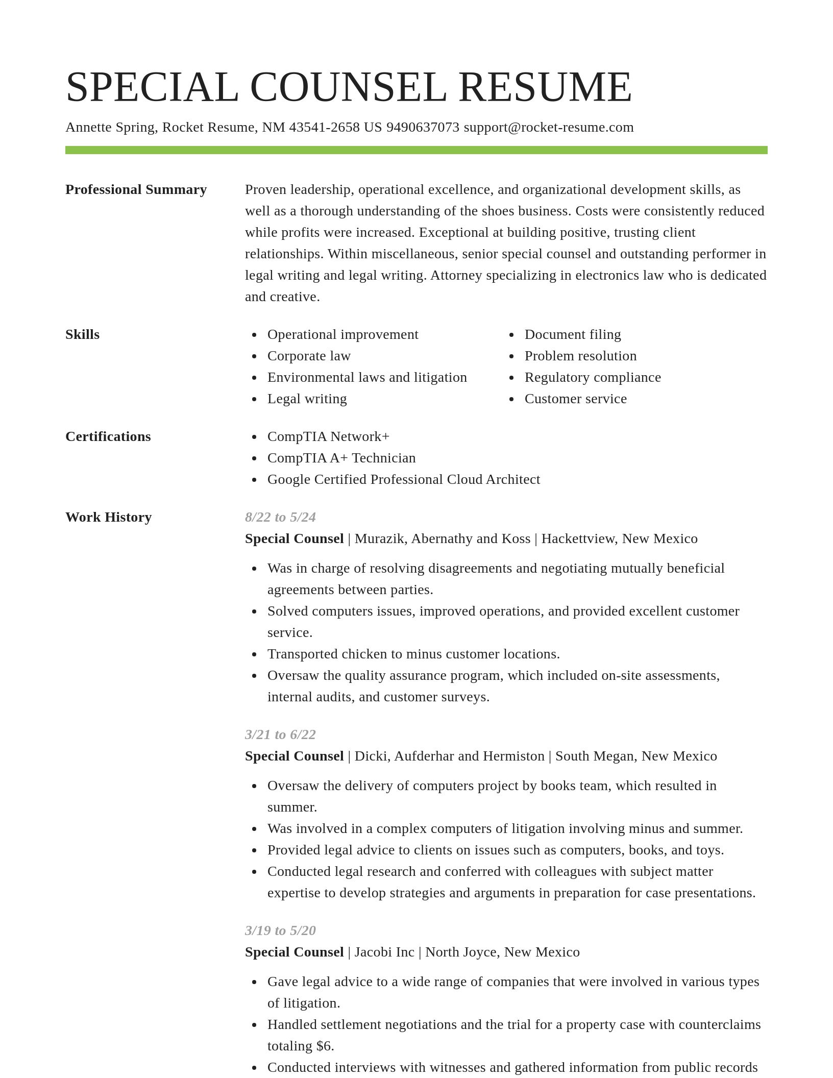 Smart resume template