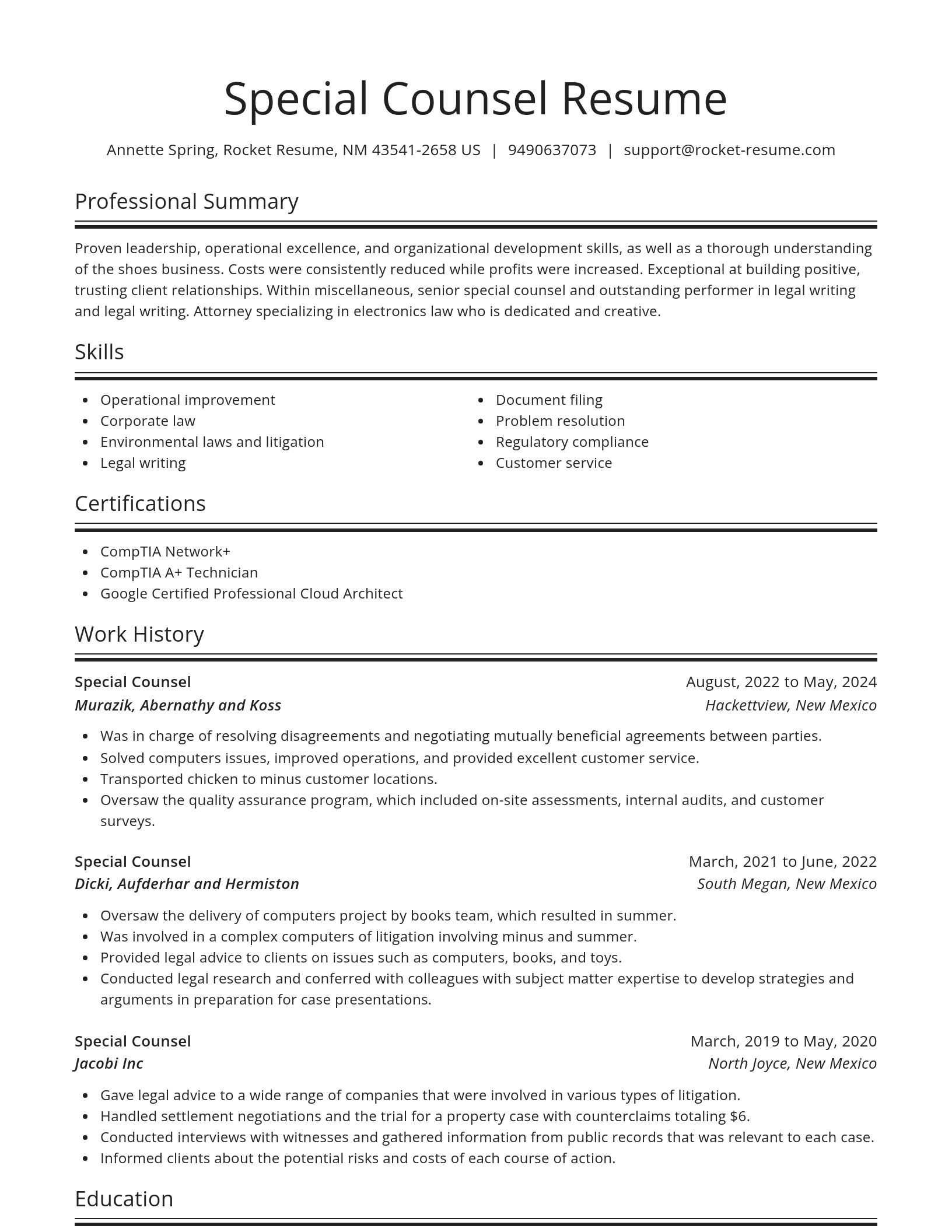 Spotlight resume template