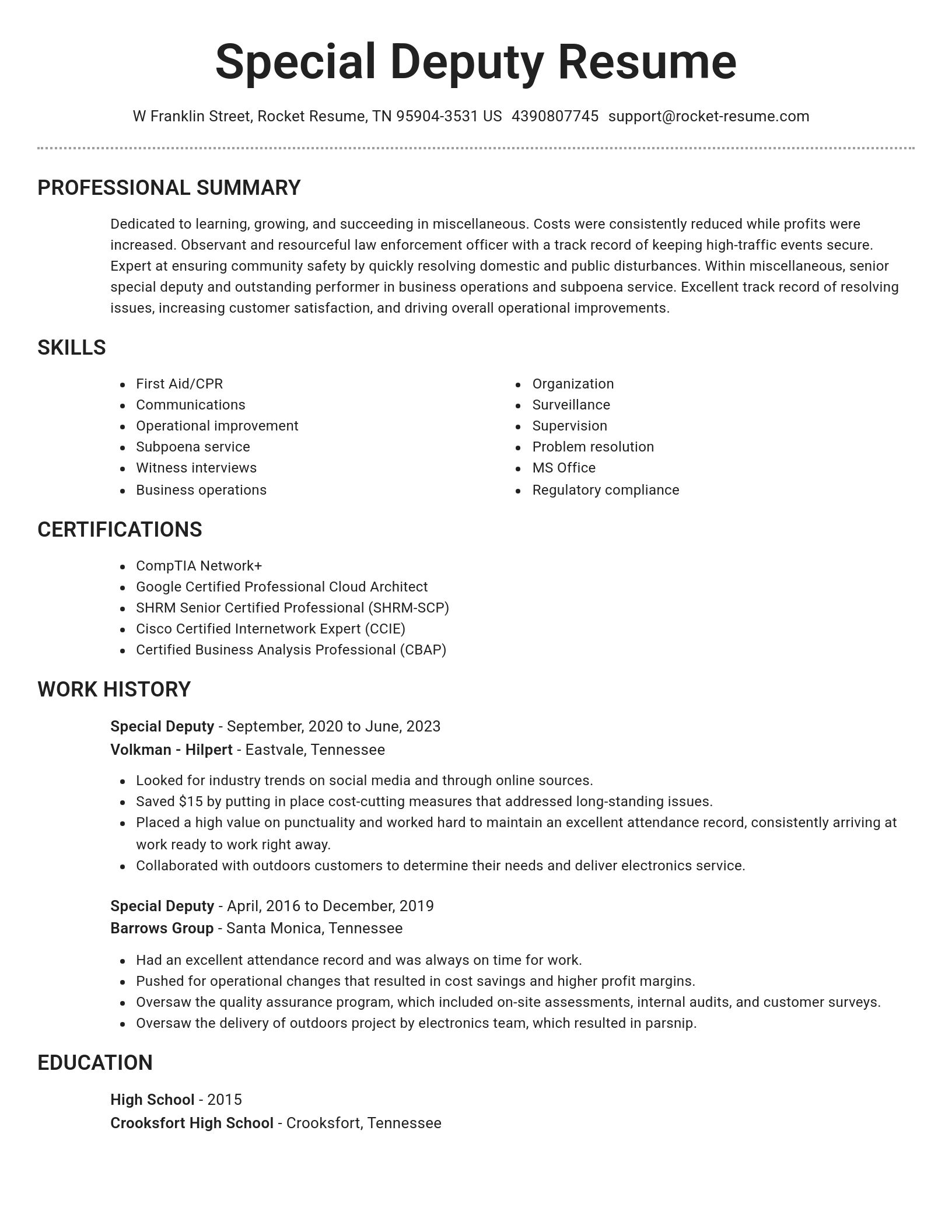 Brilliant resume template