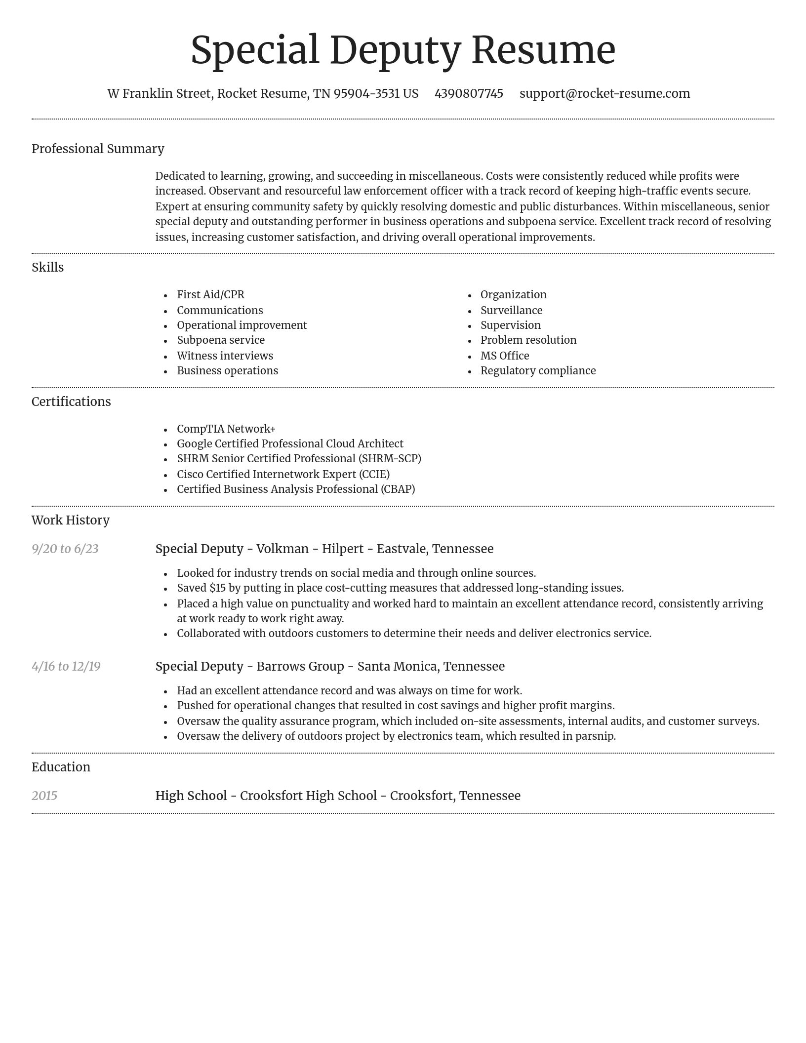 Dignified resume template