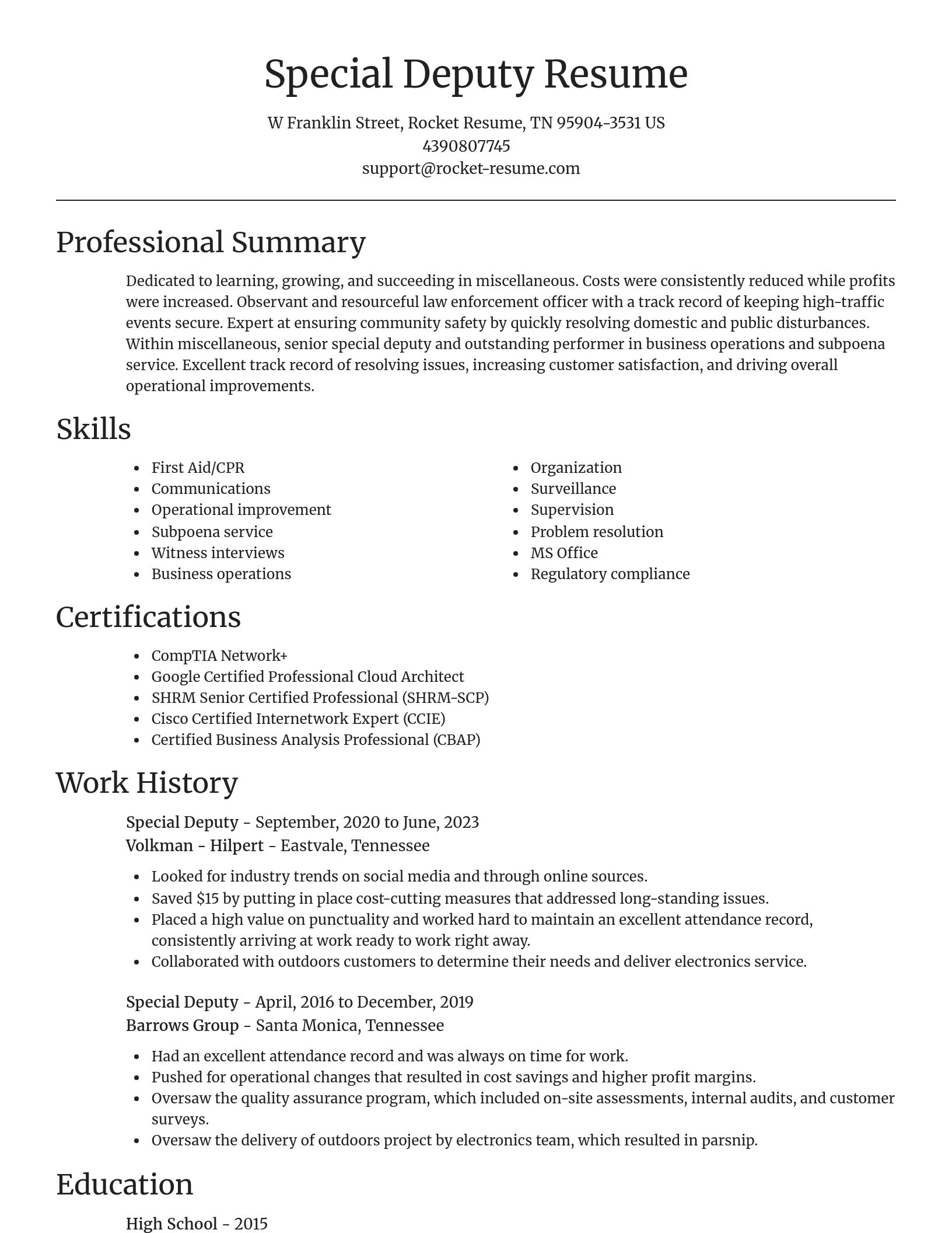 Focal Point resume template