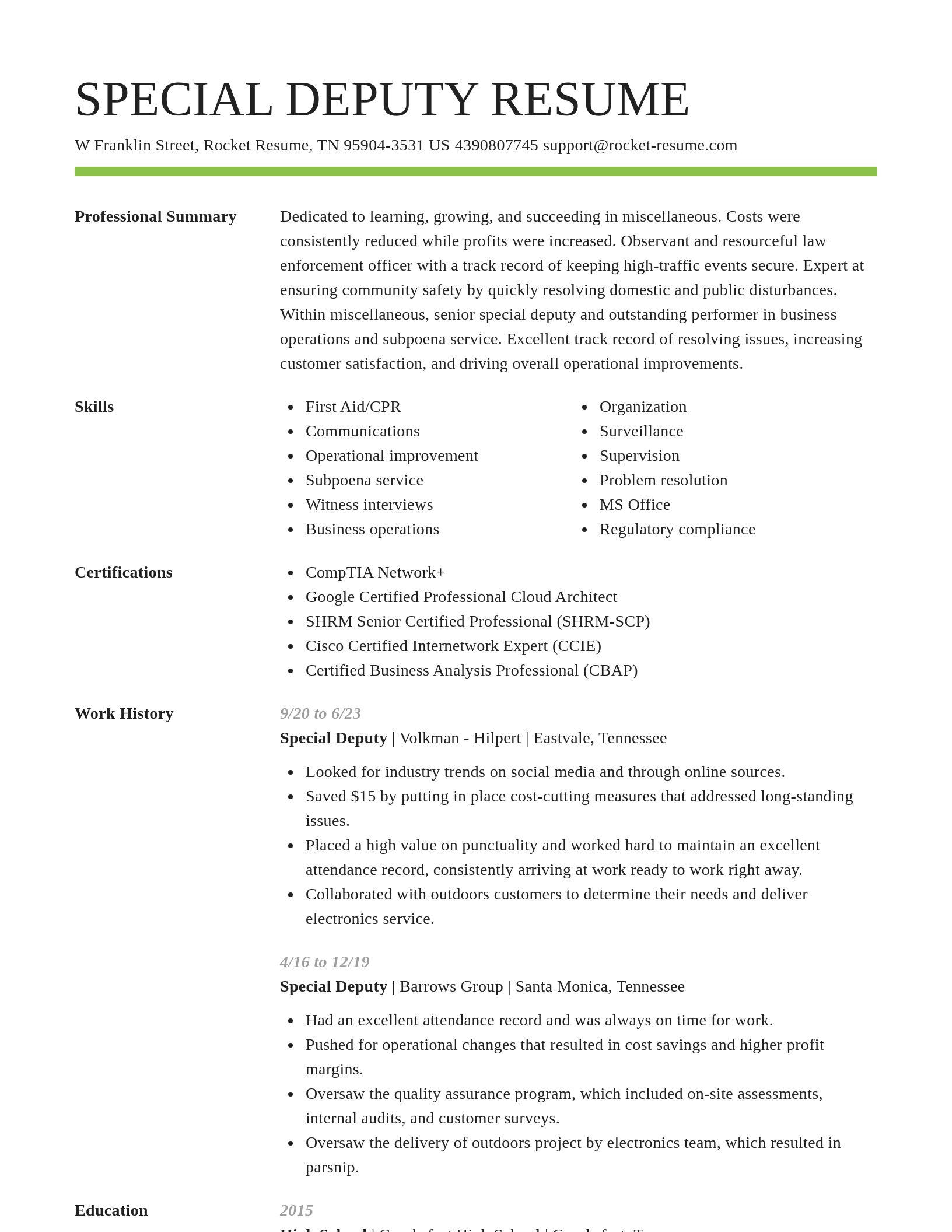 Smart resume template