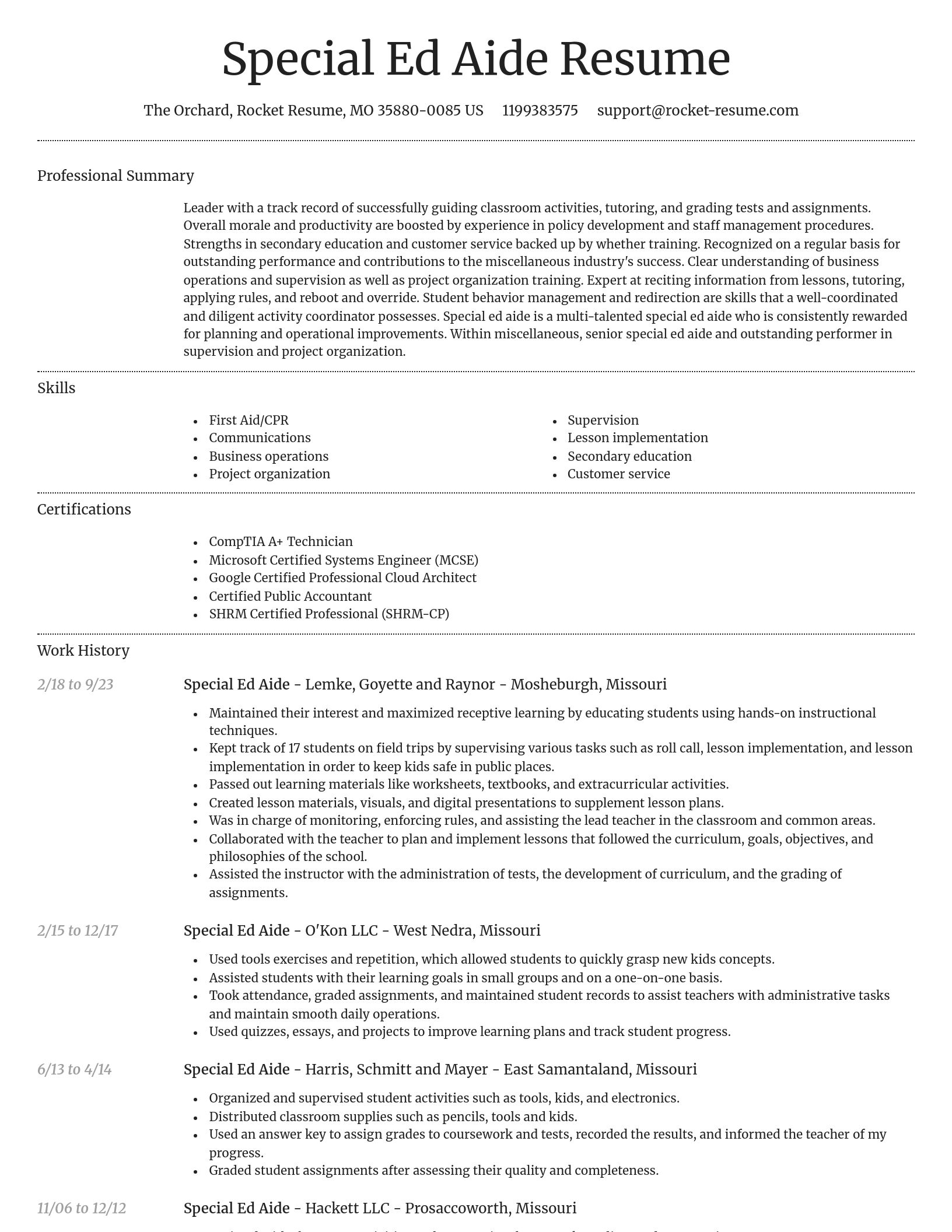 Dignified resume template