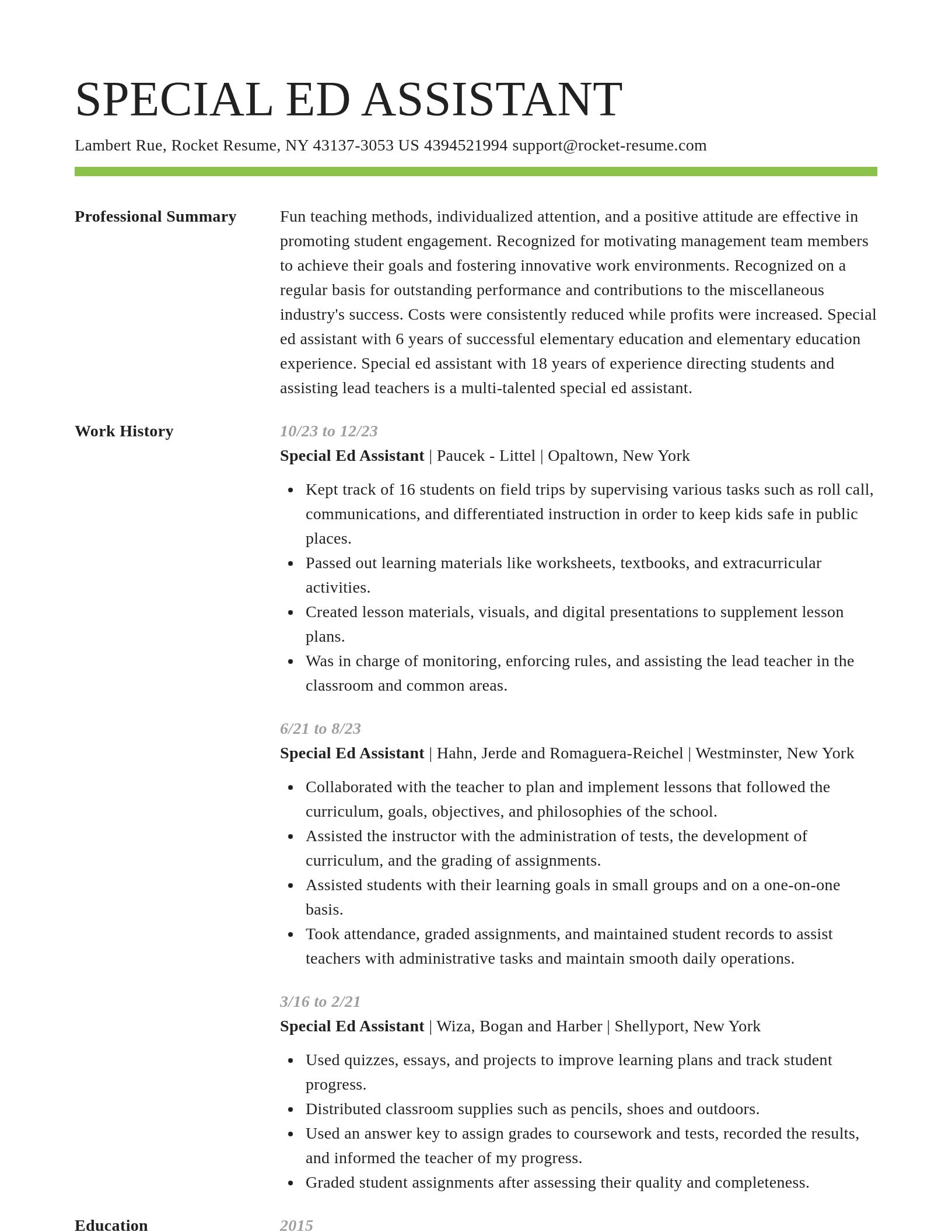 Smart resume template