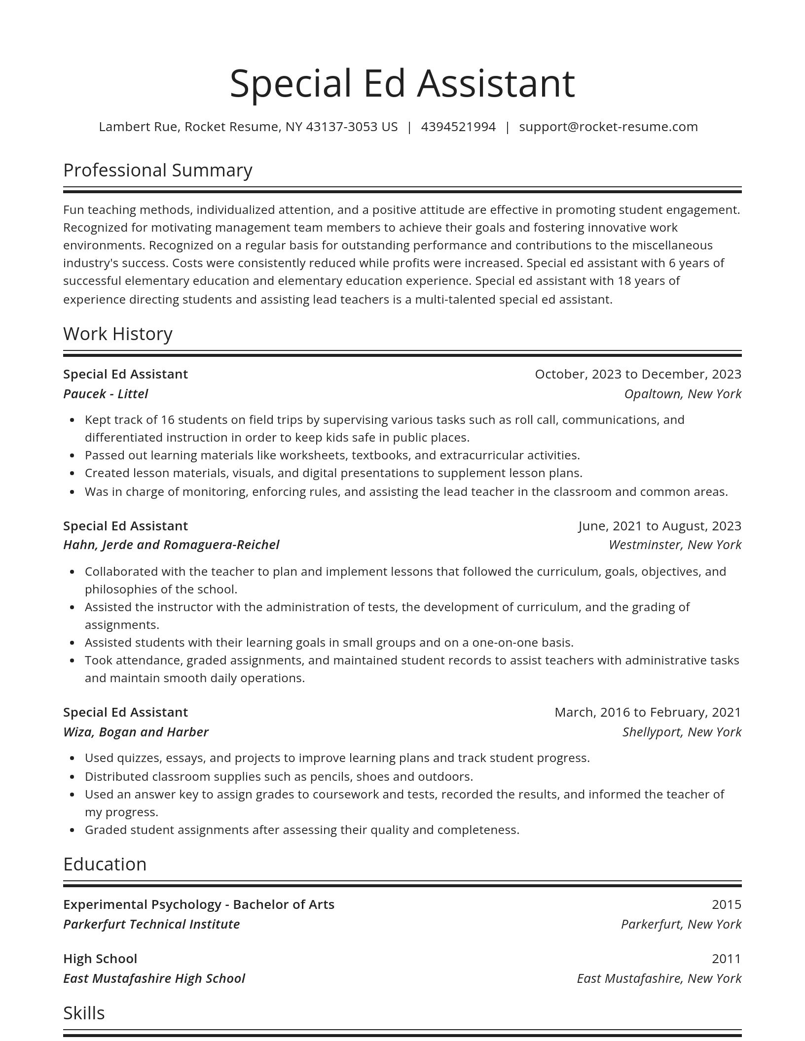 Spotlight resume template