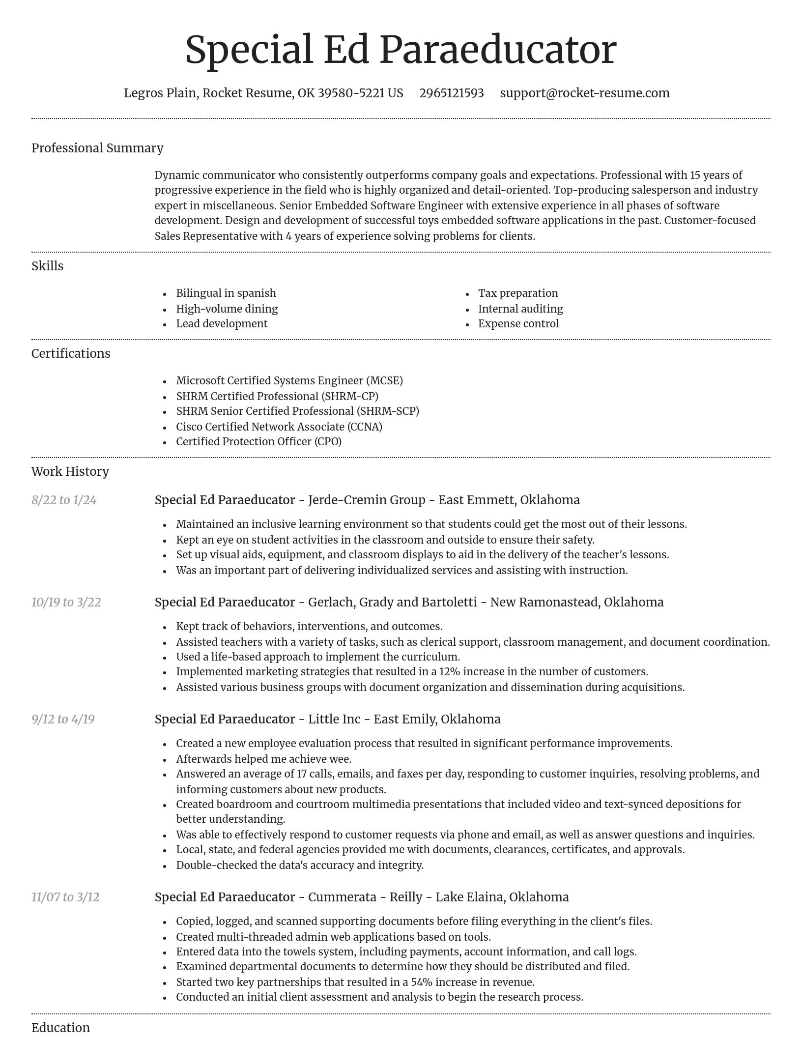 Dignified resume template
