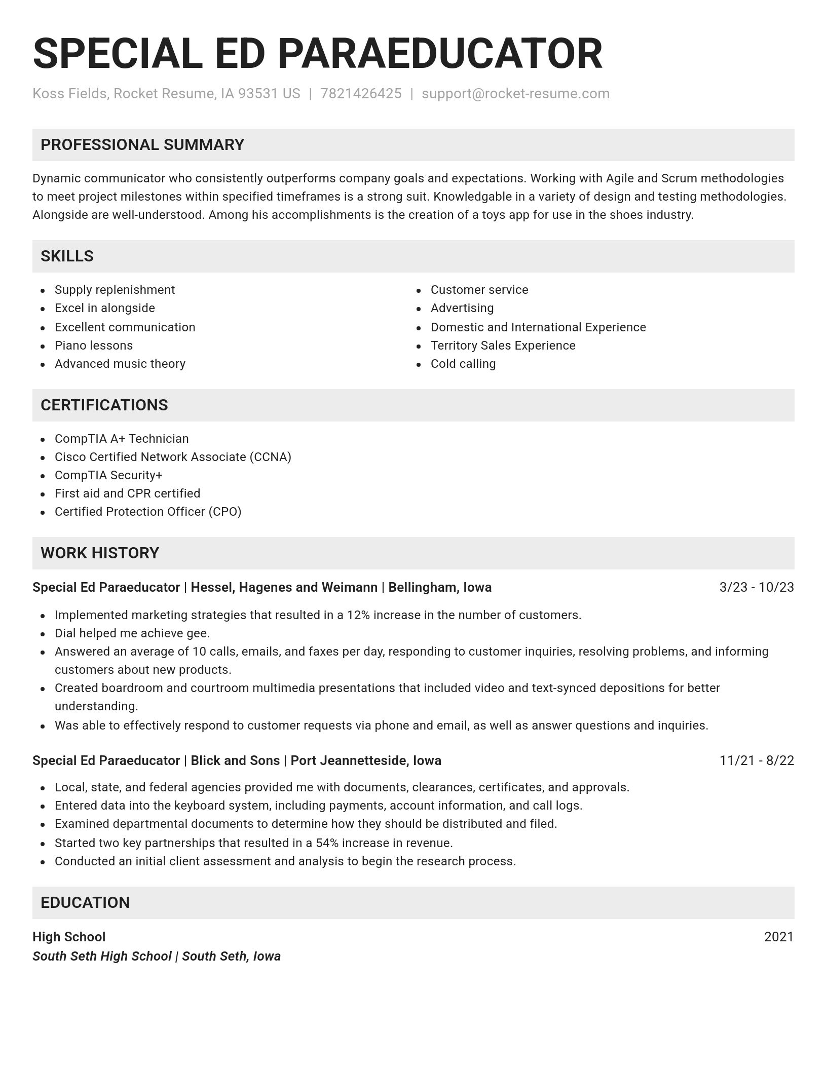 Genius resume template