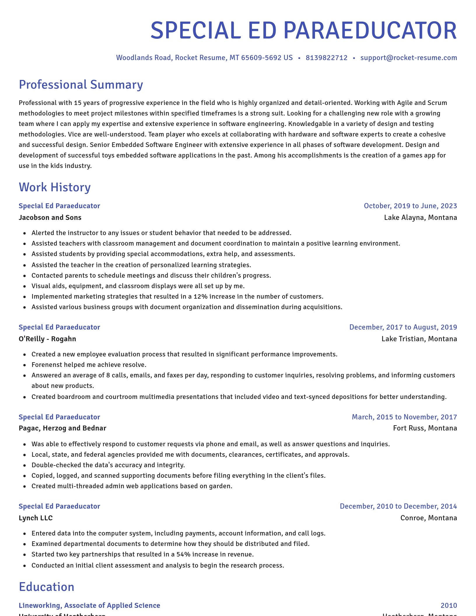 Novel resume template