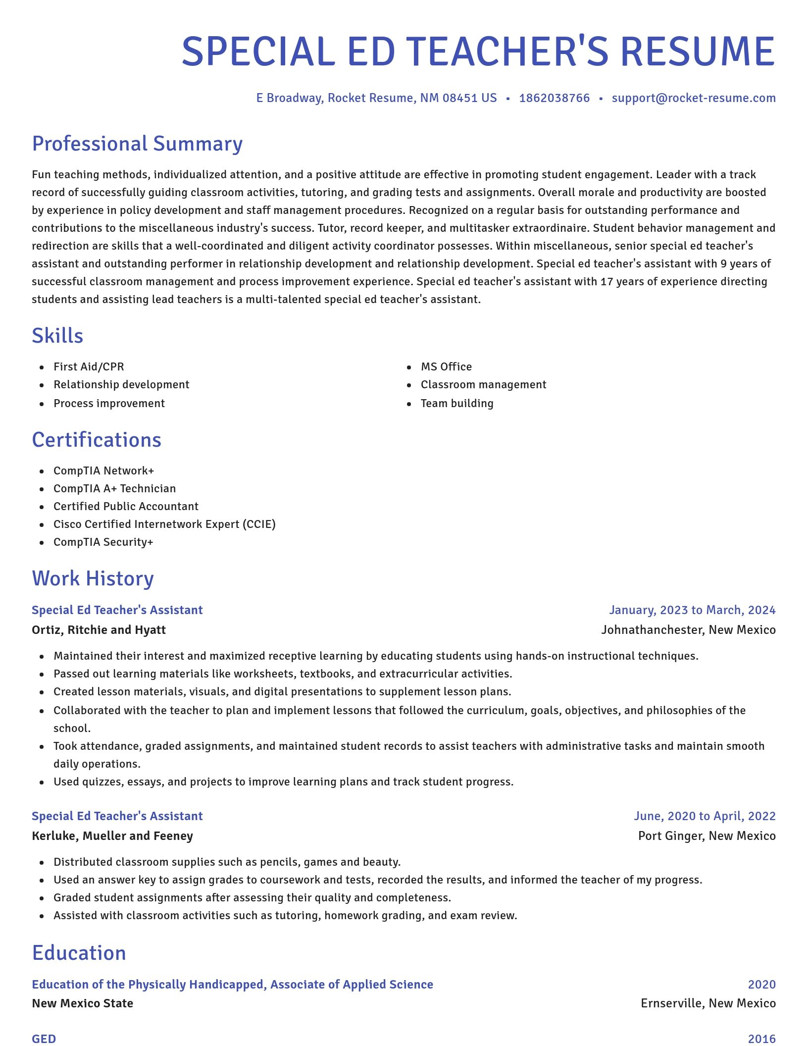 Novel resume template