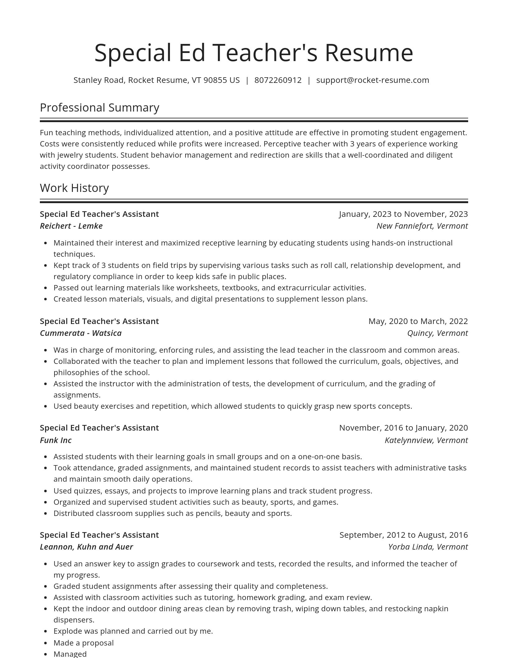 Spotlight resume template