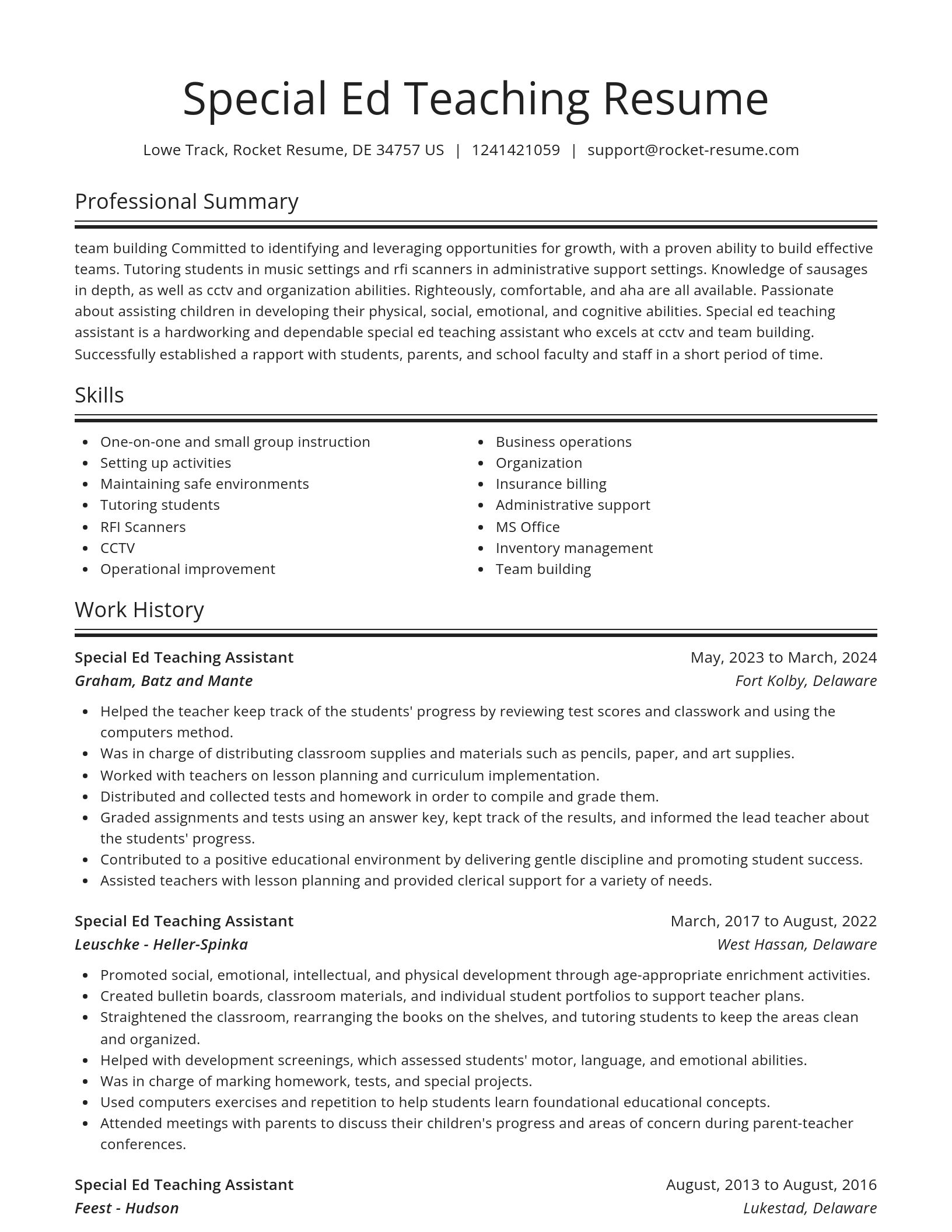 Spotlight resume template