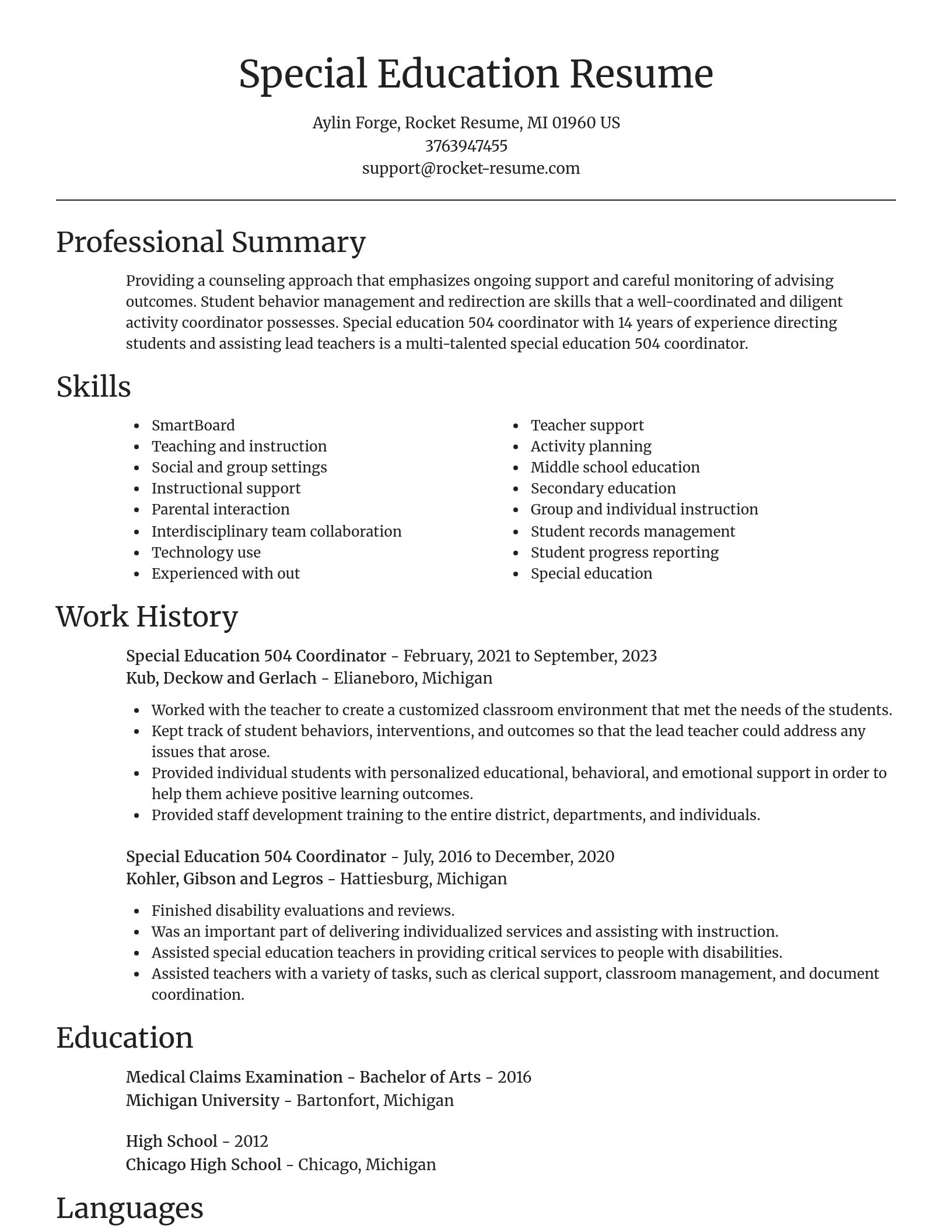Focal Point resume template