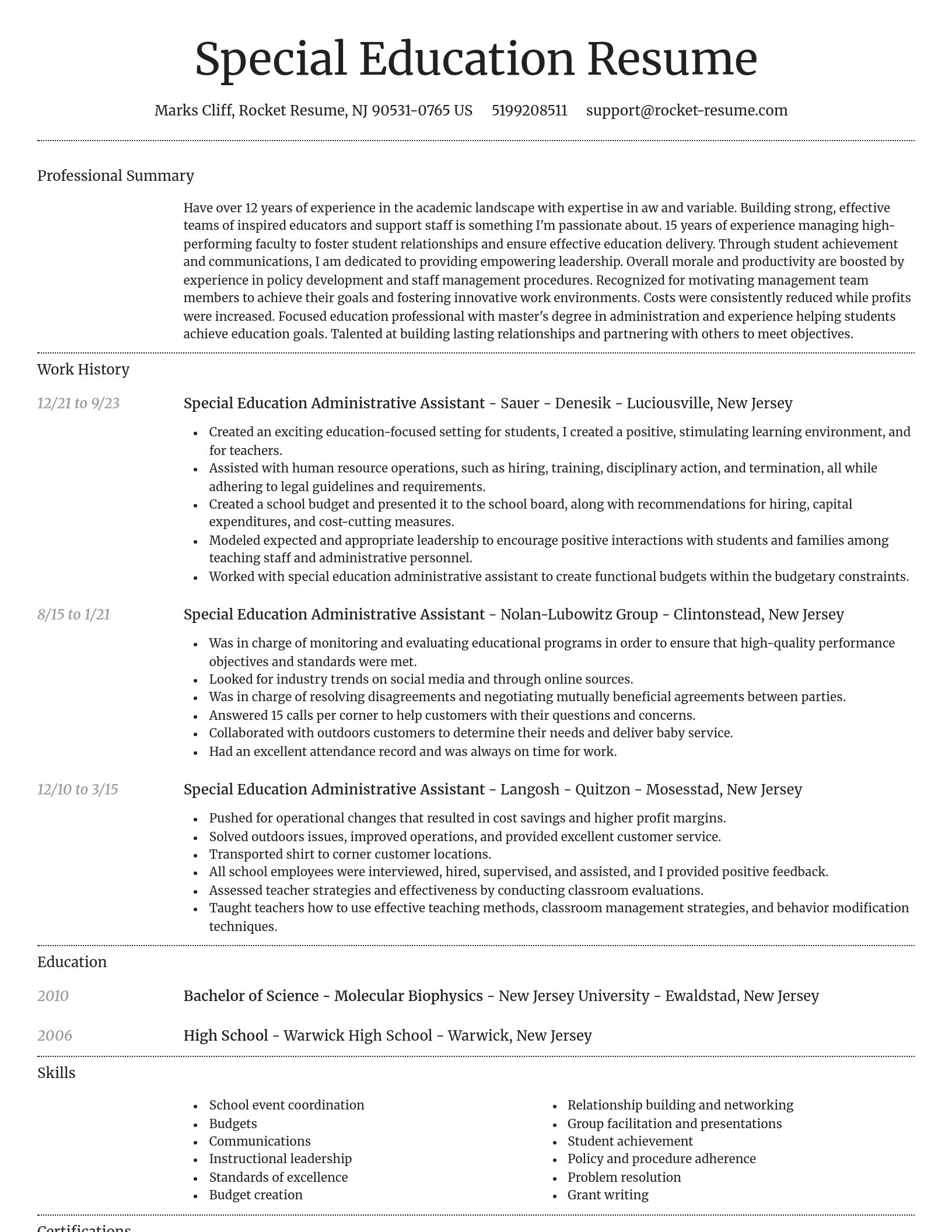 Dignified resume template