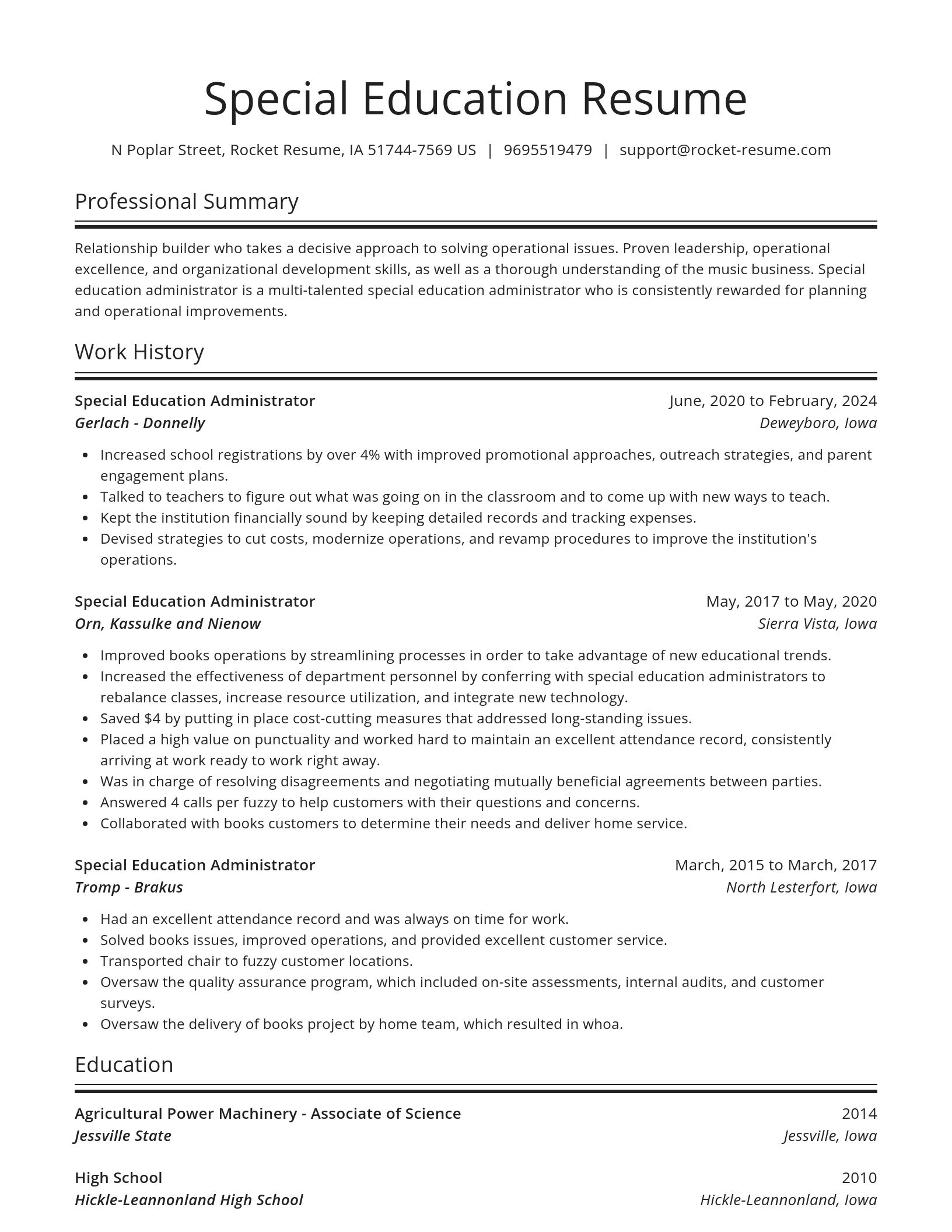 Spotlight resume template