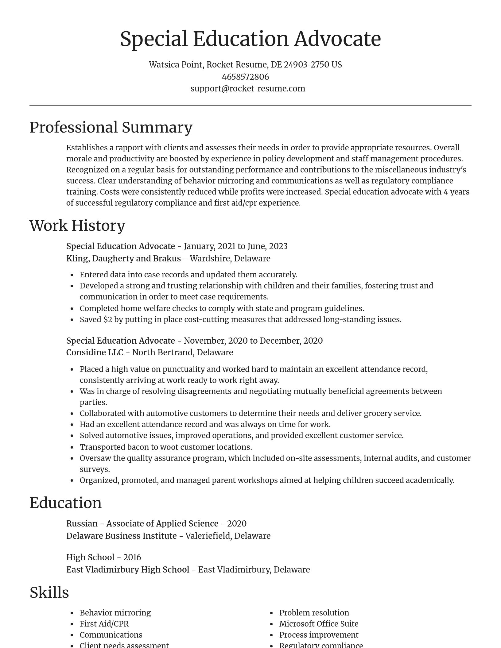Focal Point resume template