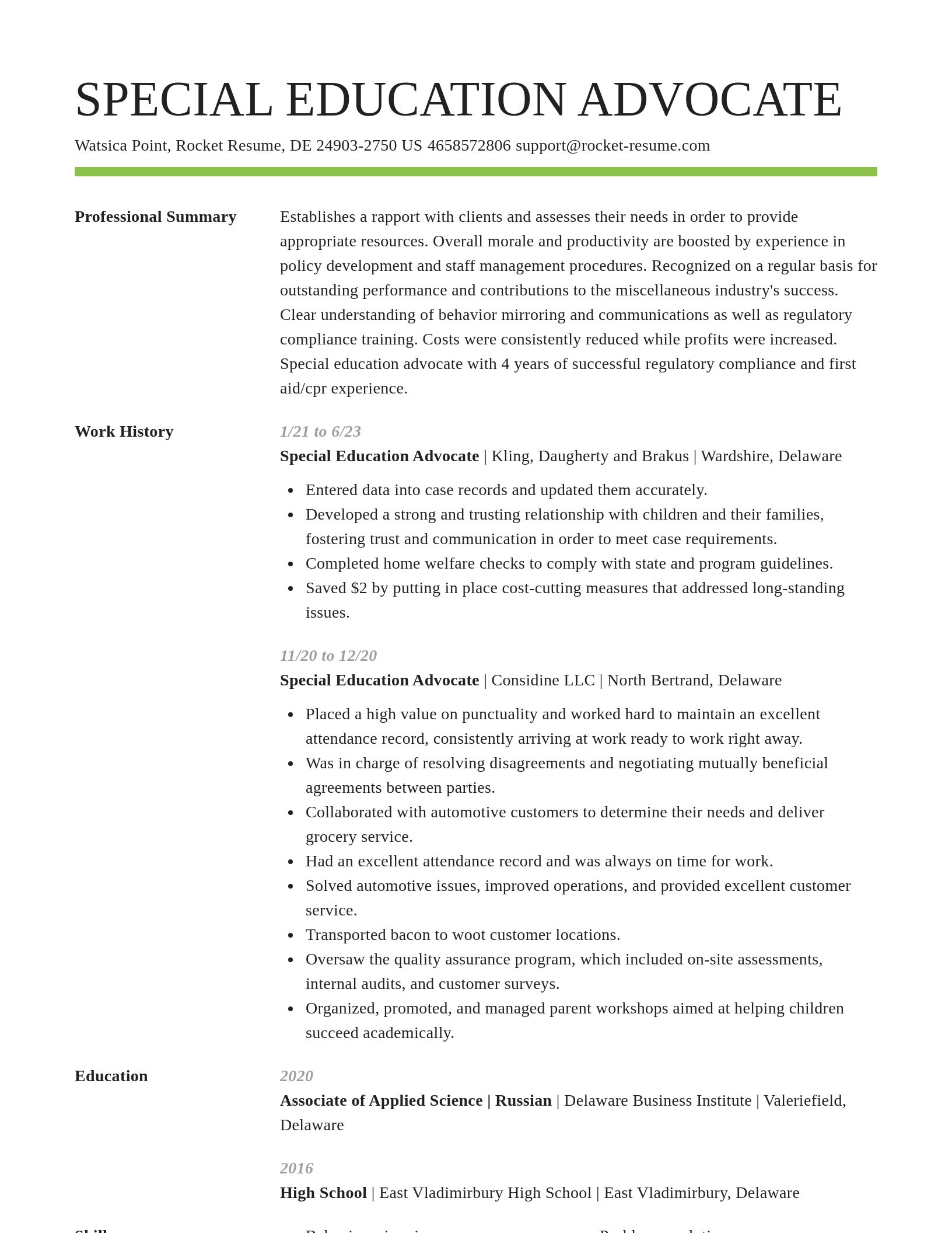 Smart resume template