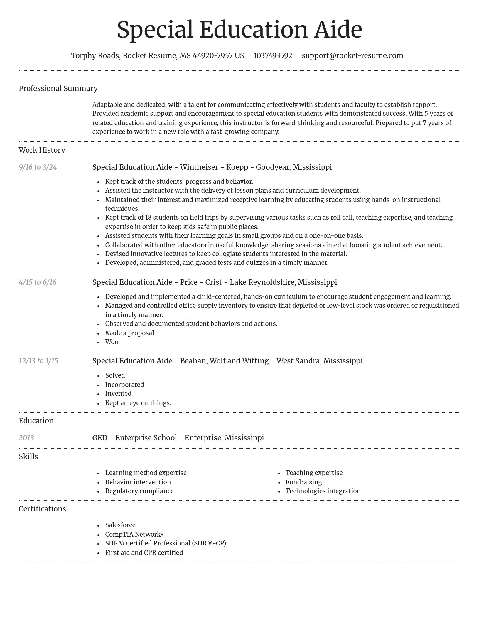 Dignified resume template