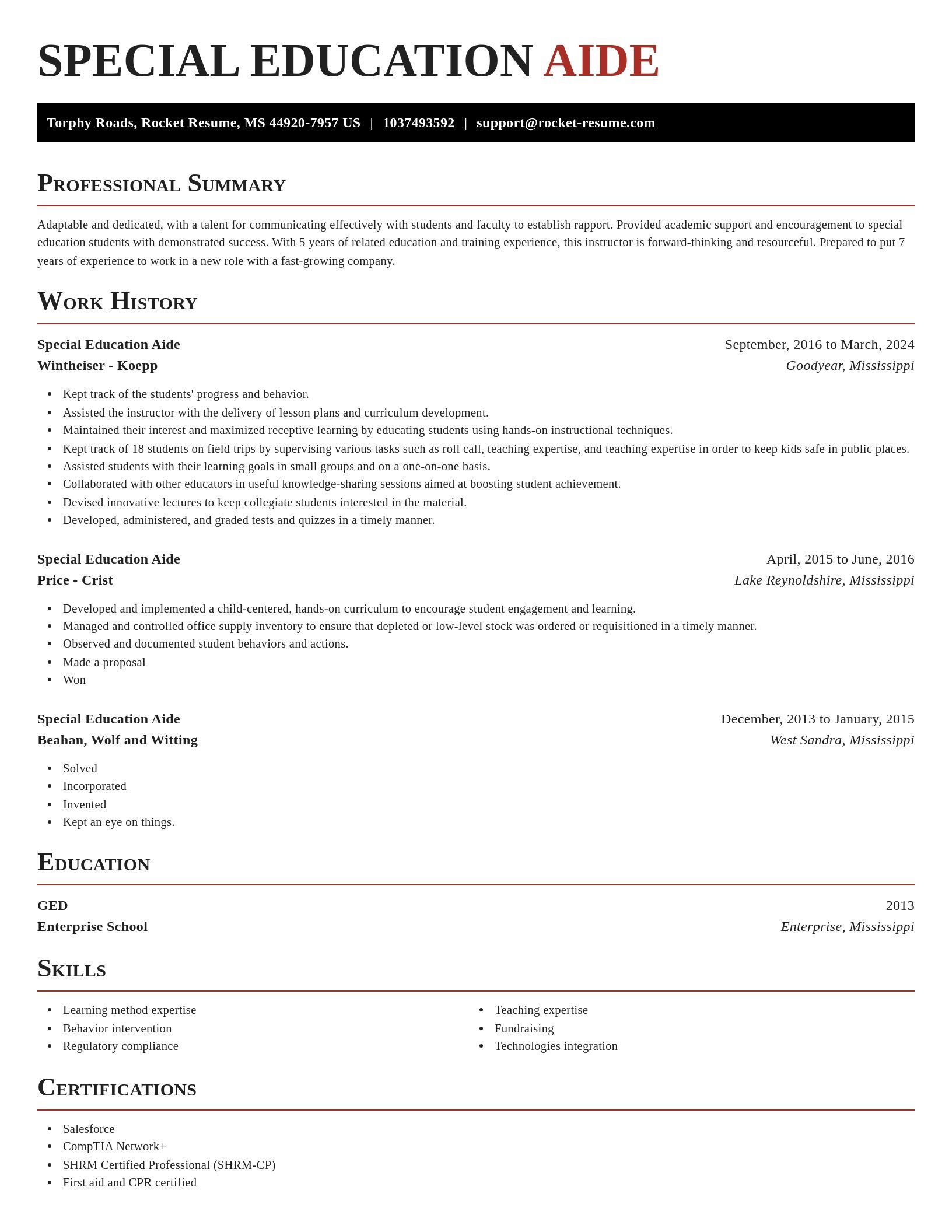 Exquisite resume template