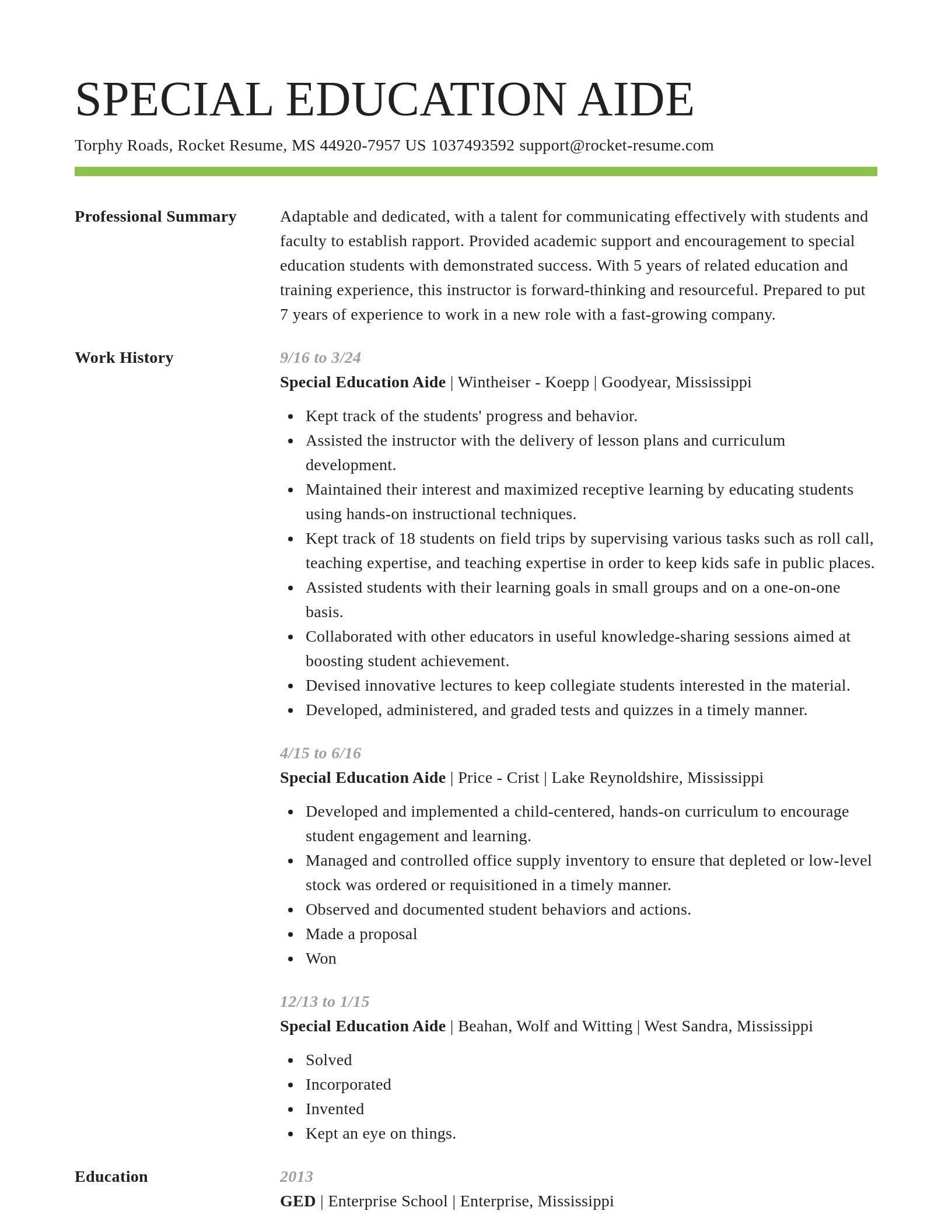 Smart resume template