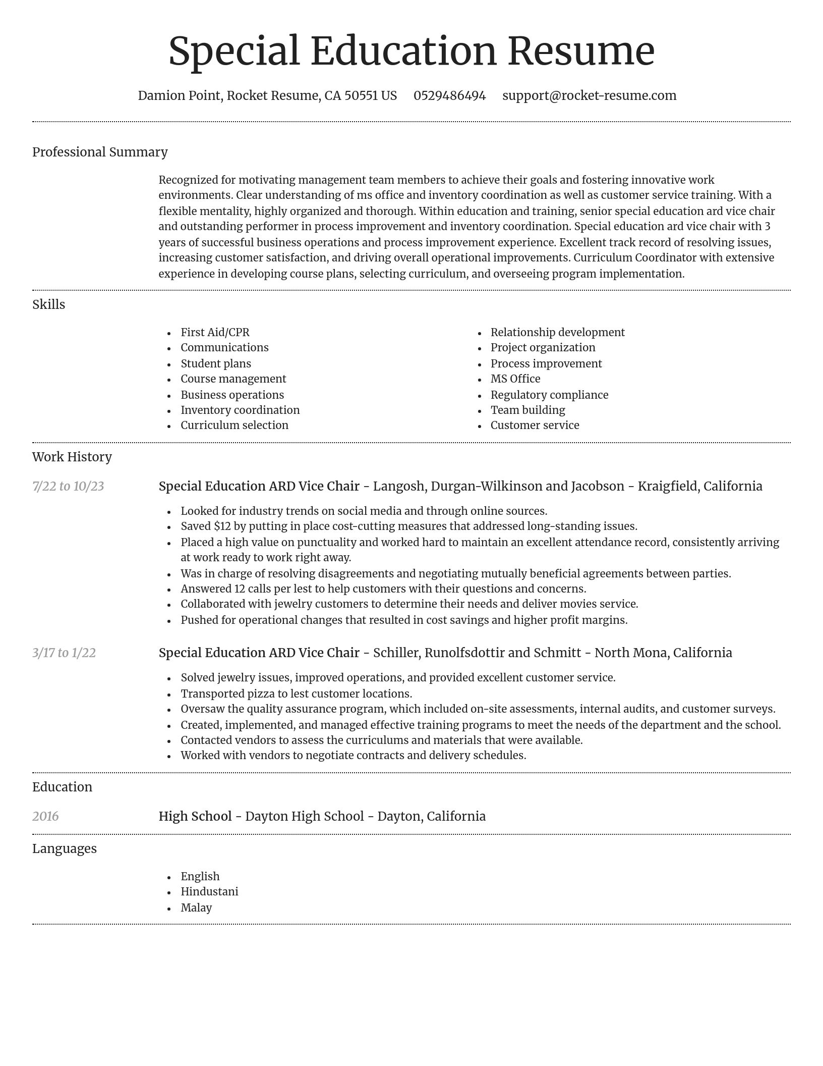 Dignified resume template