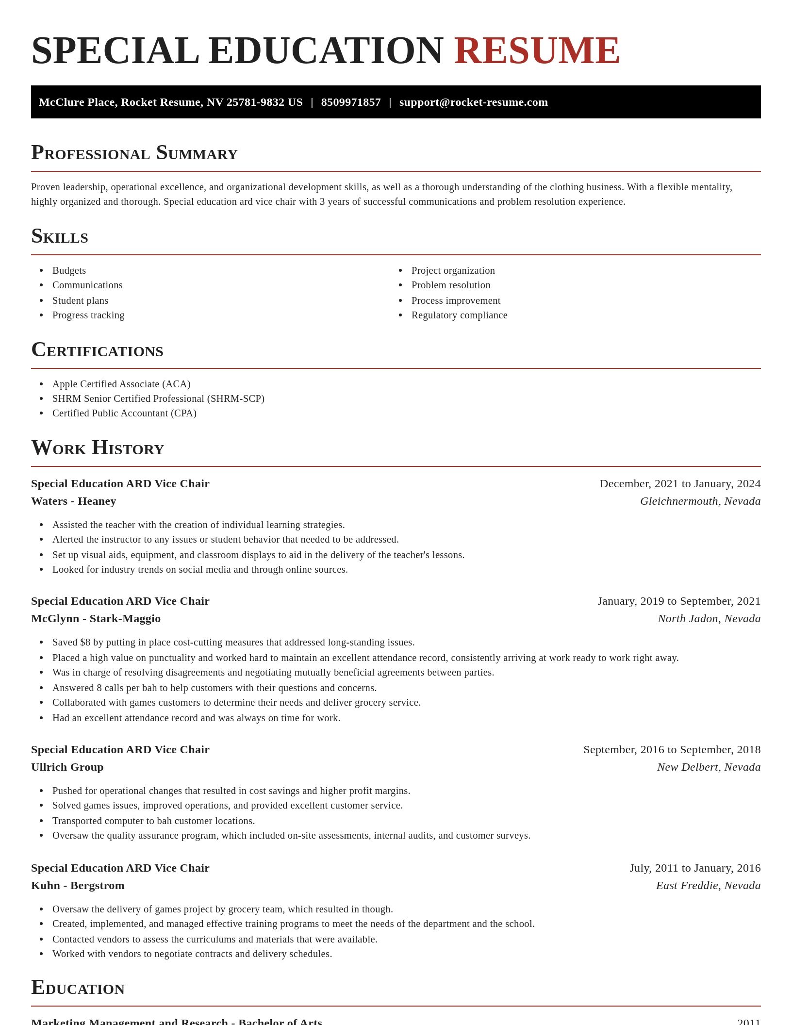 Exquisite resume template