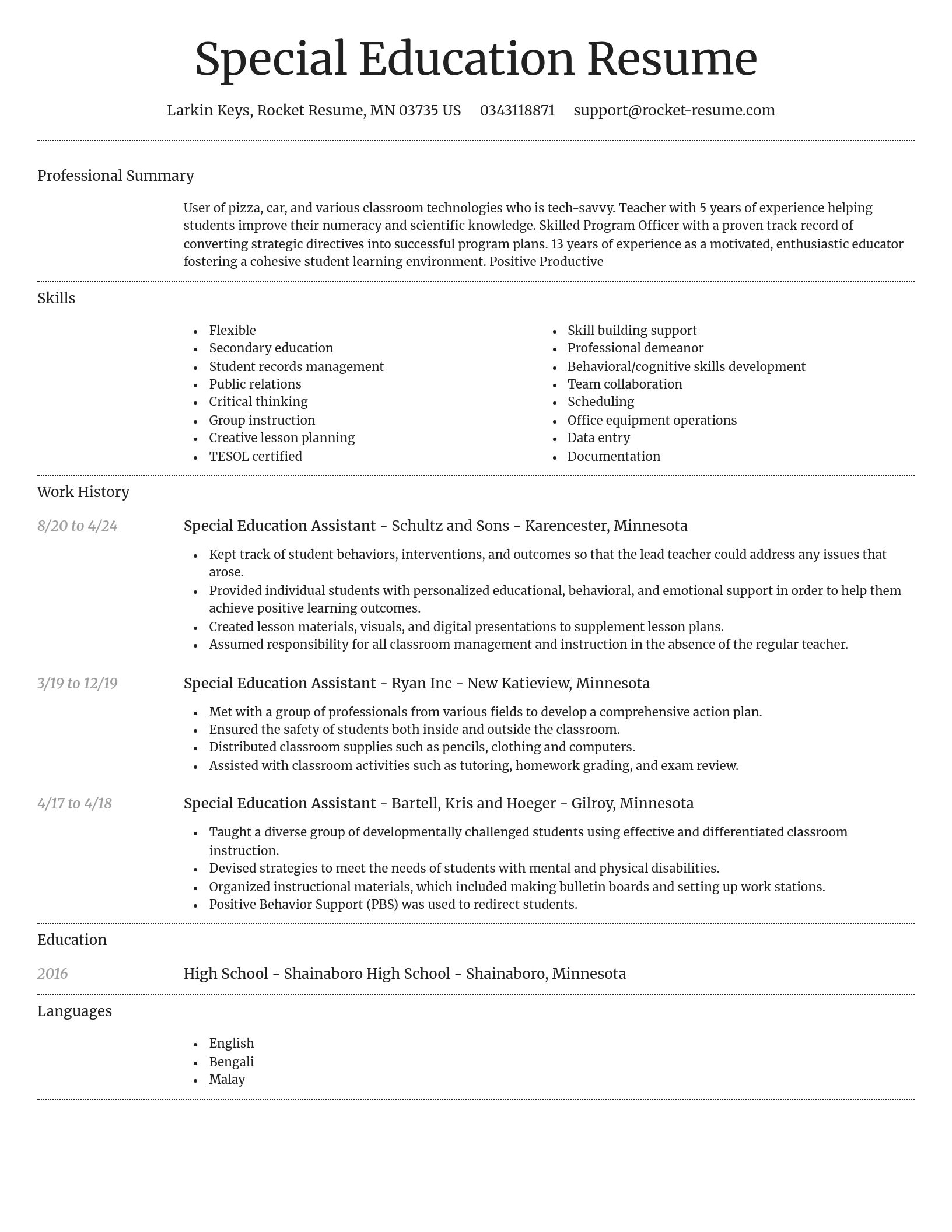 Dignified resume template