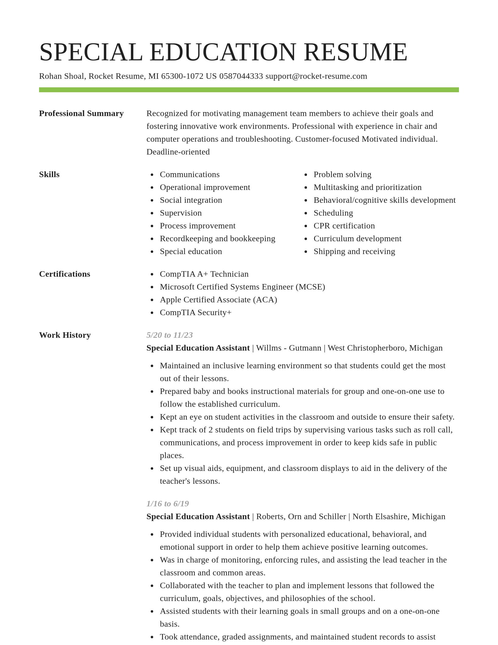 Smart resume template