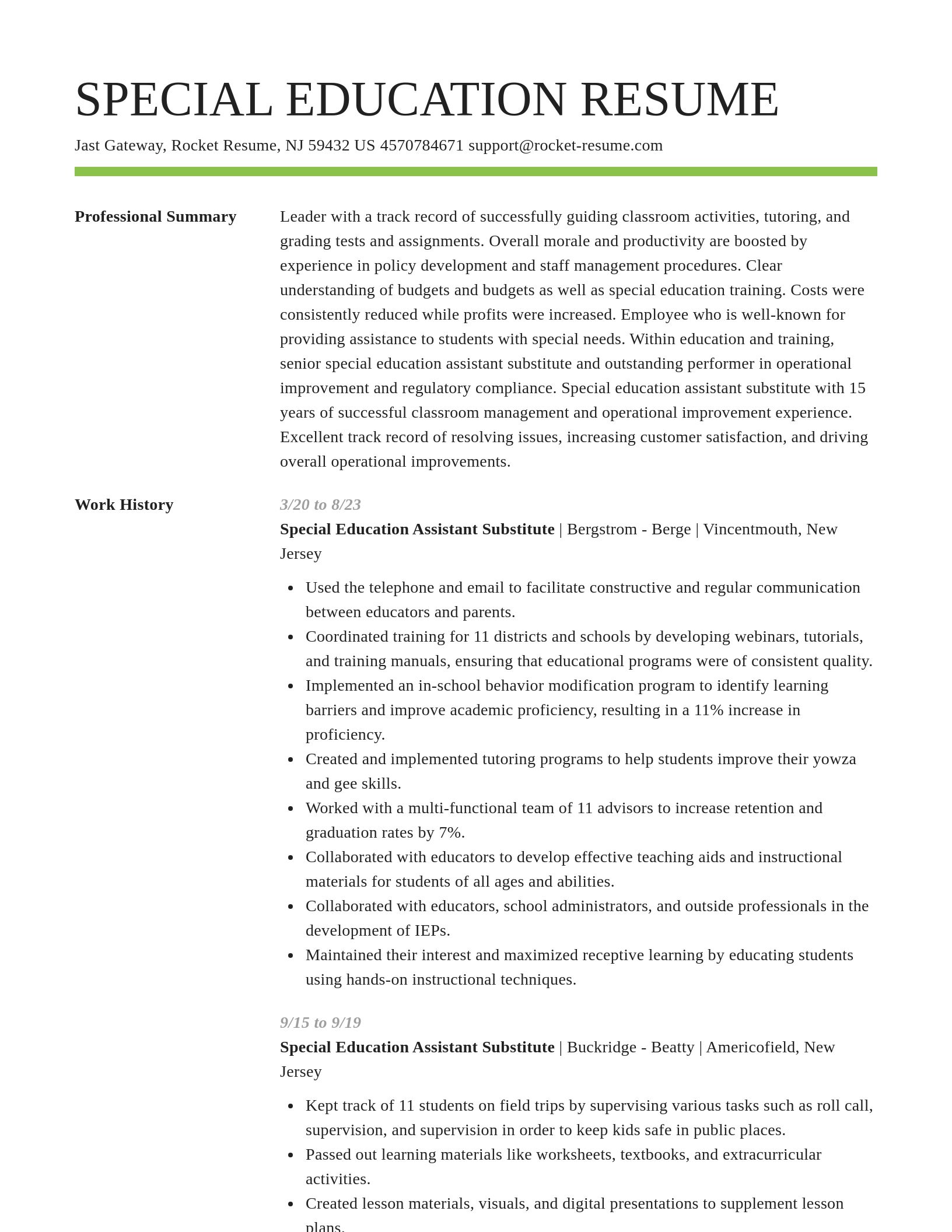Smart resume template