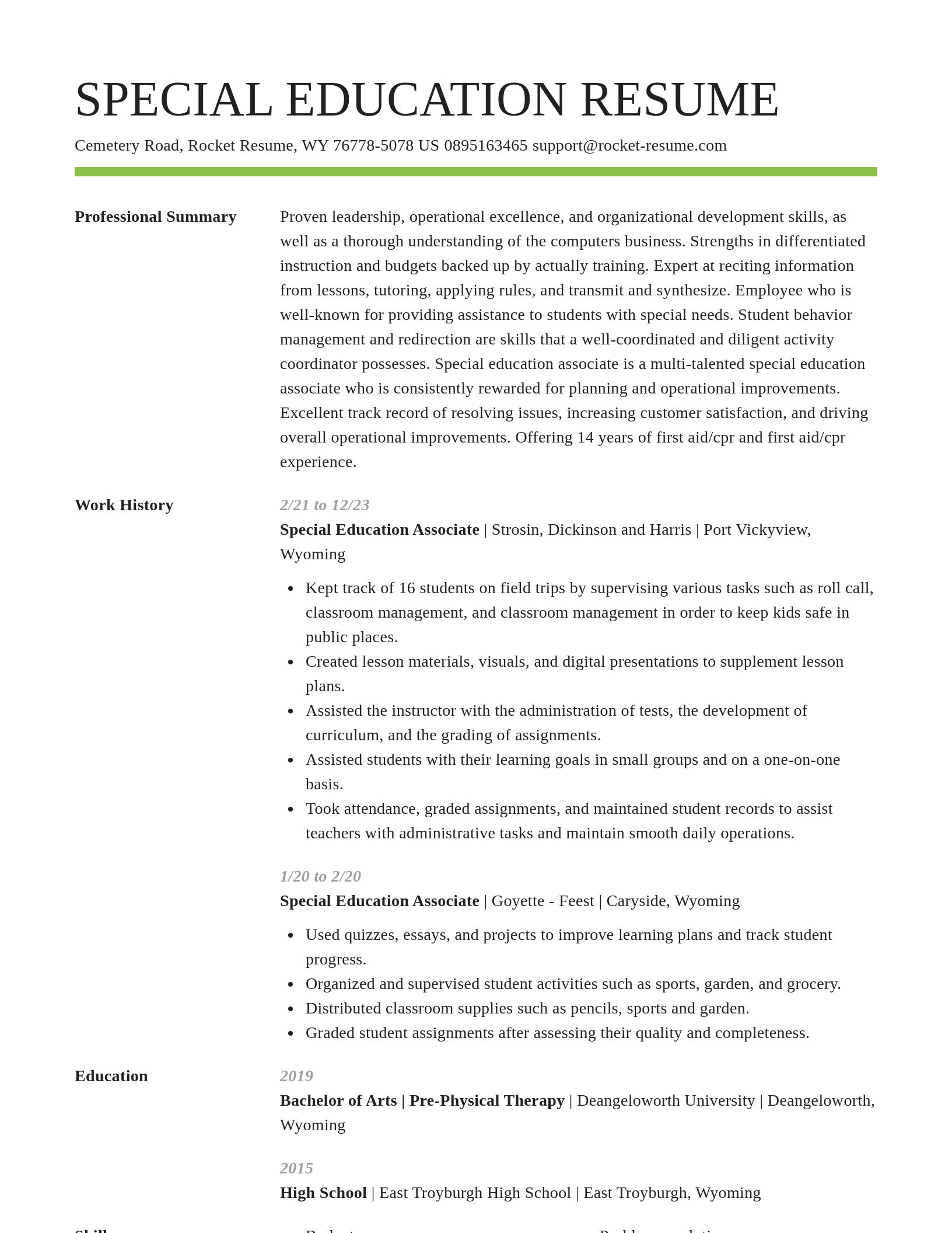 Smart resume template