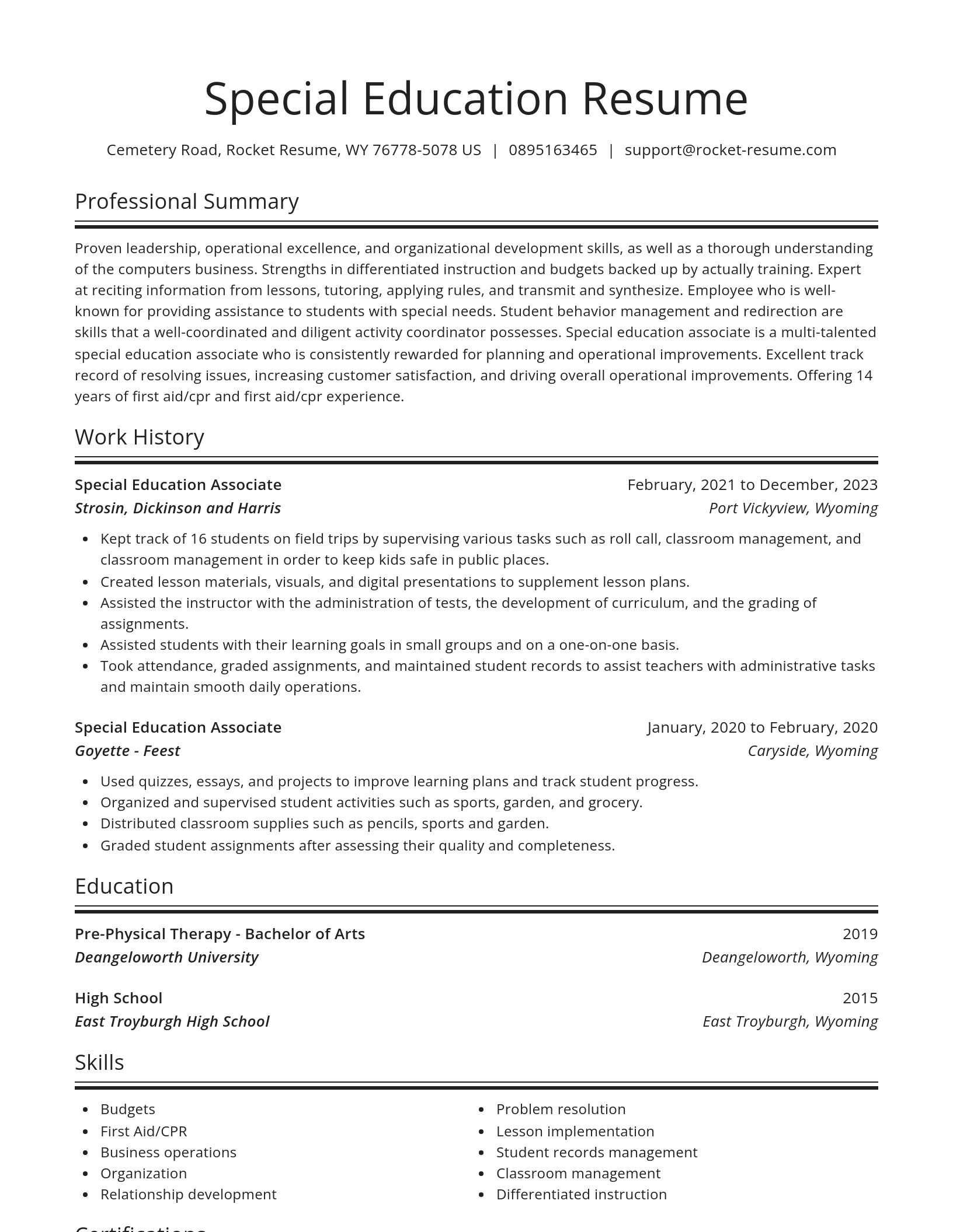 Spotlight resume template