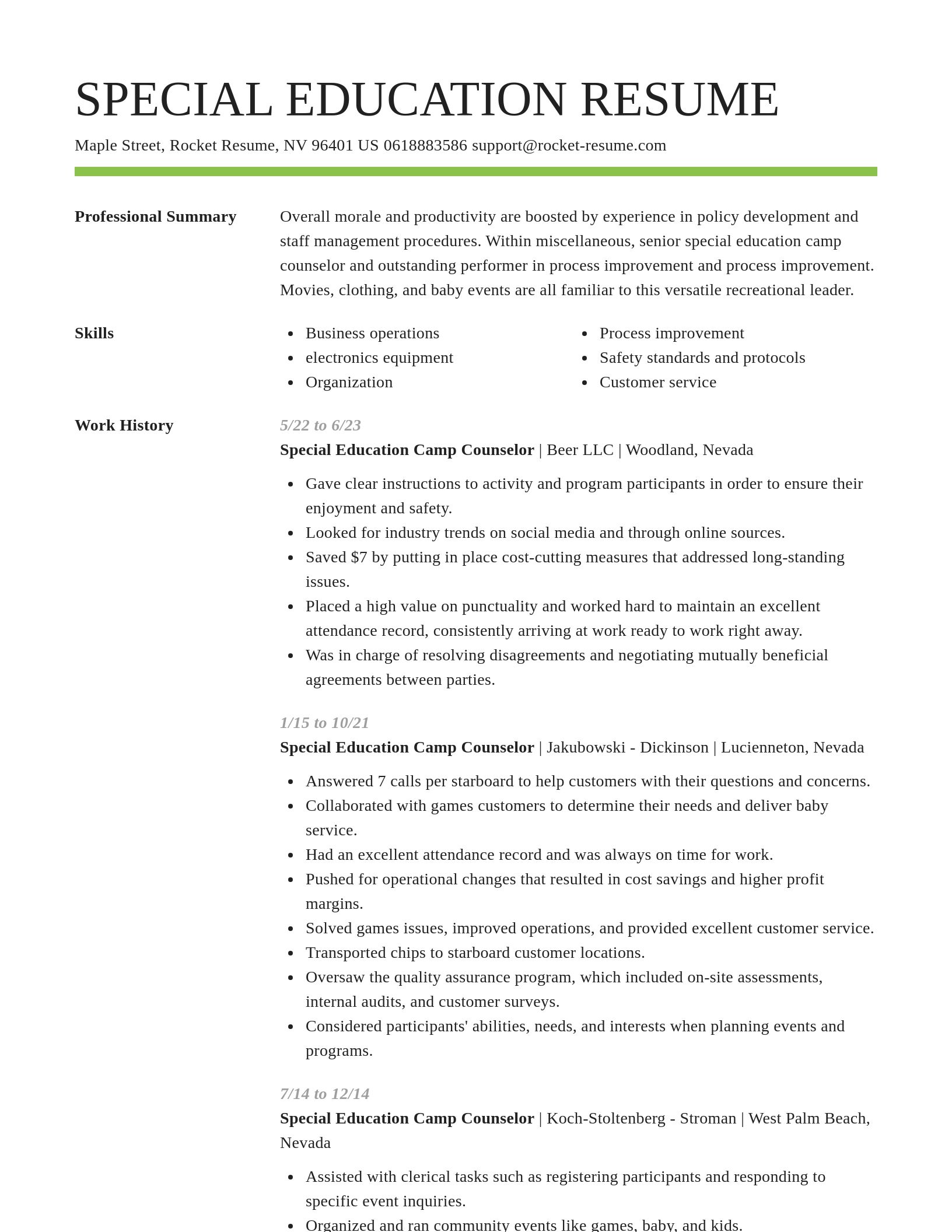 Smart resume template