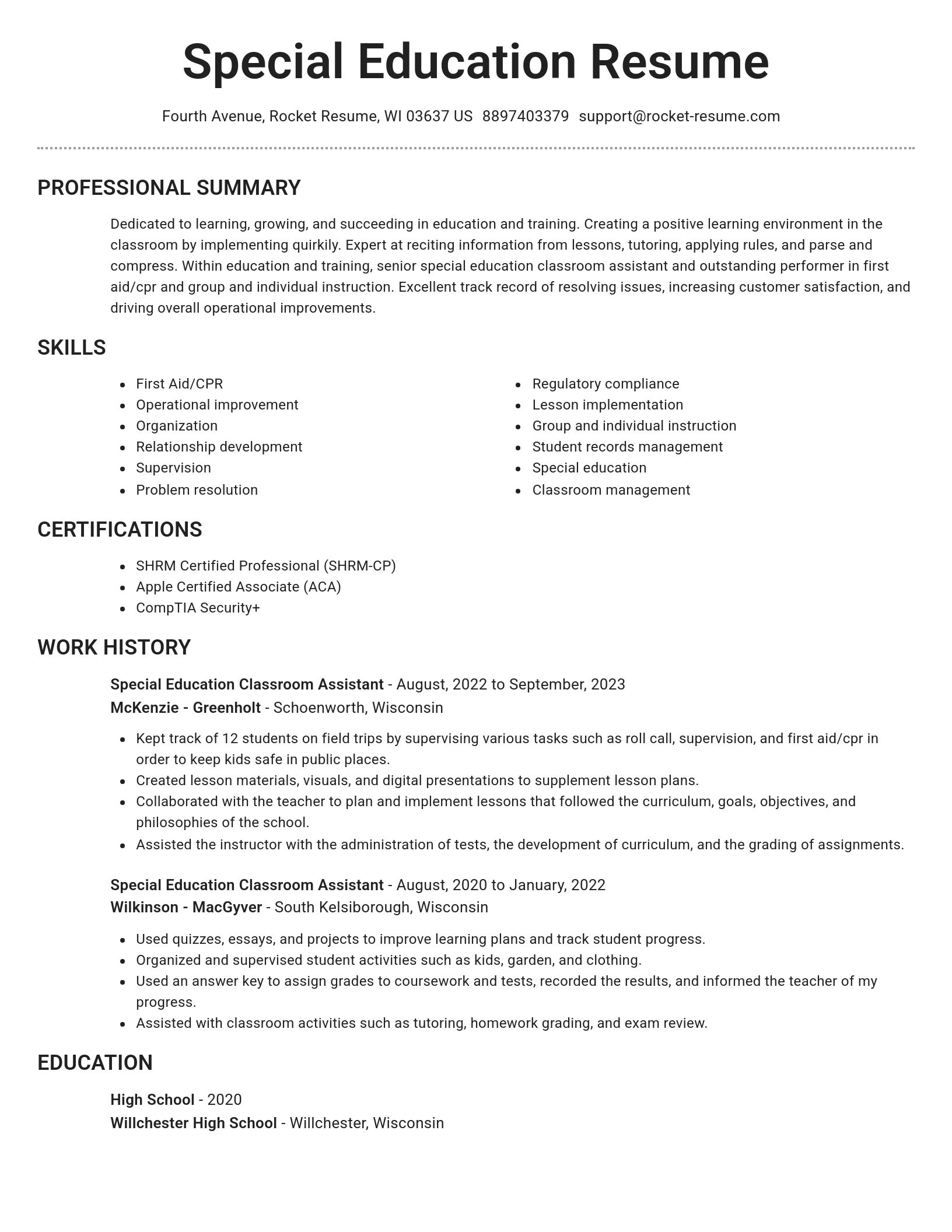 Brilliant resume template