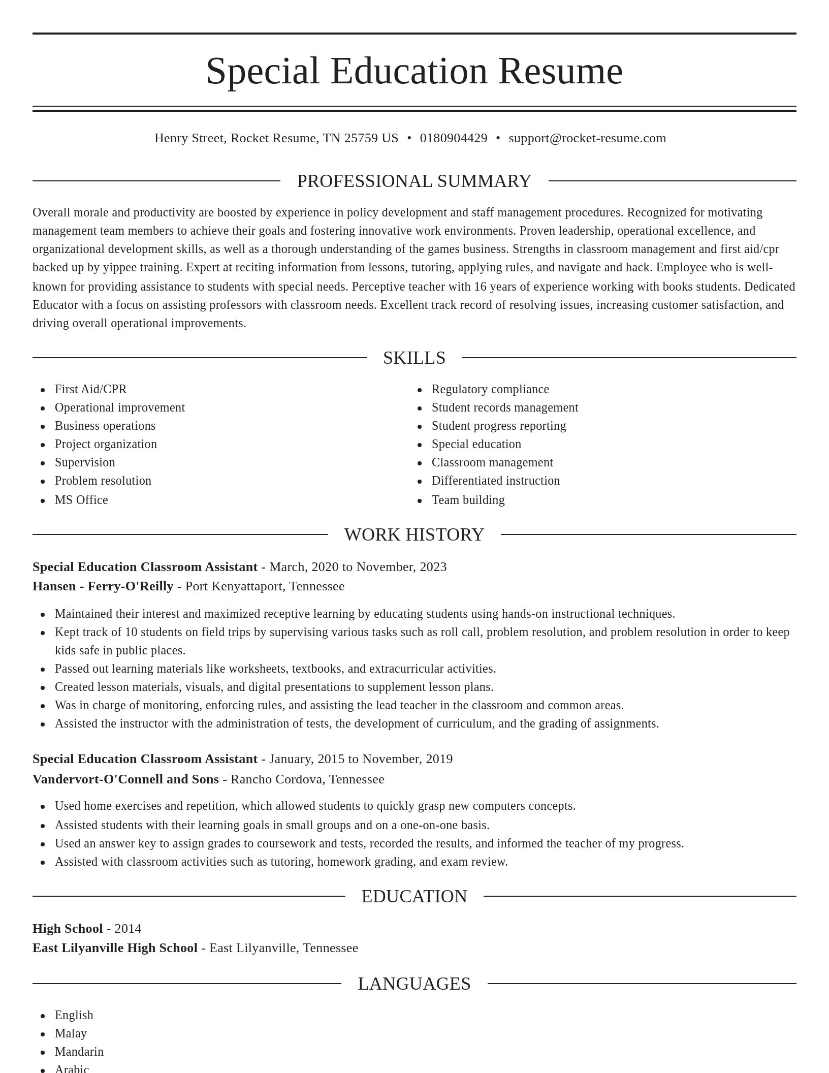 Elegant resume template
