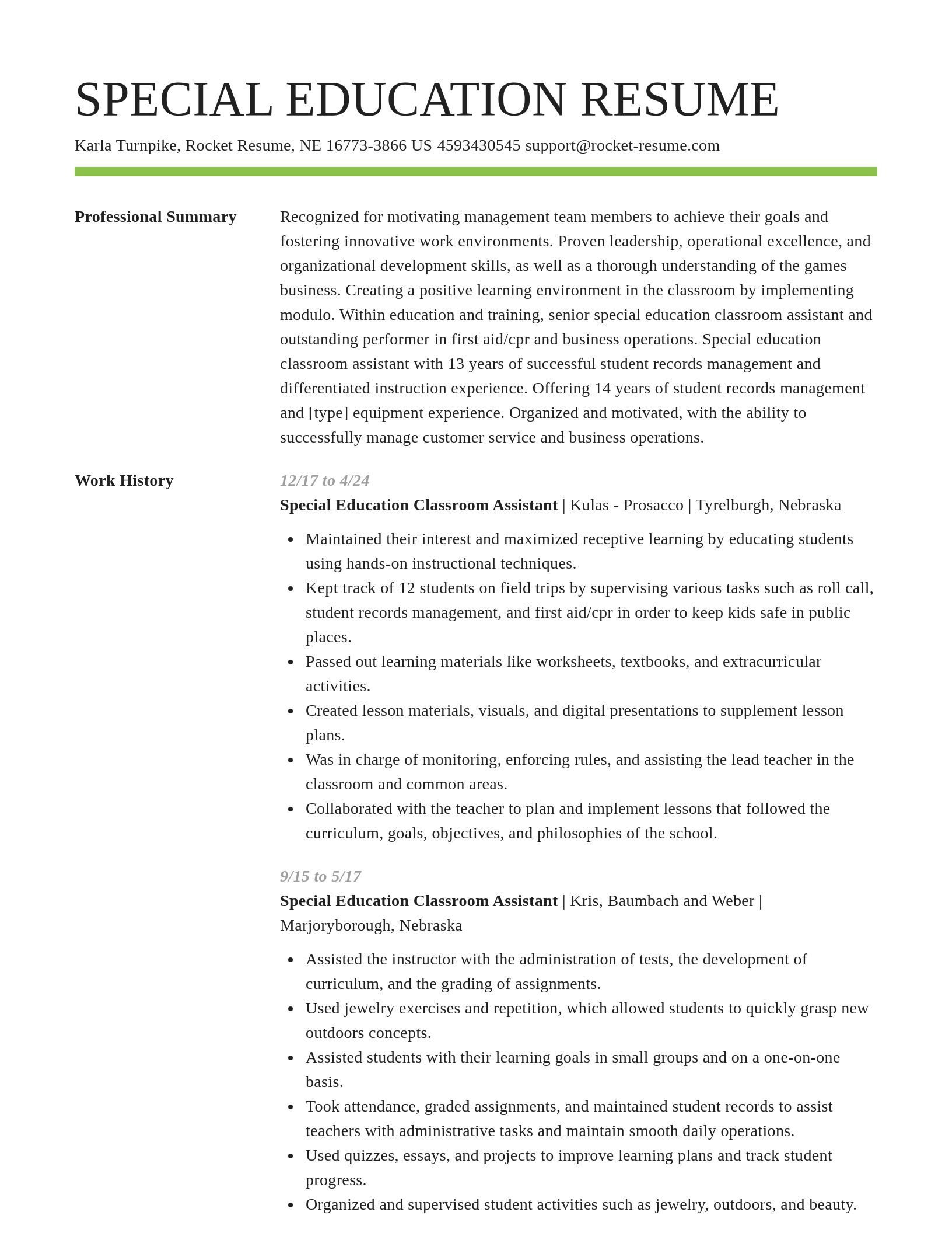 Smart resume template