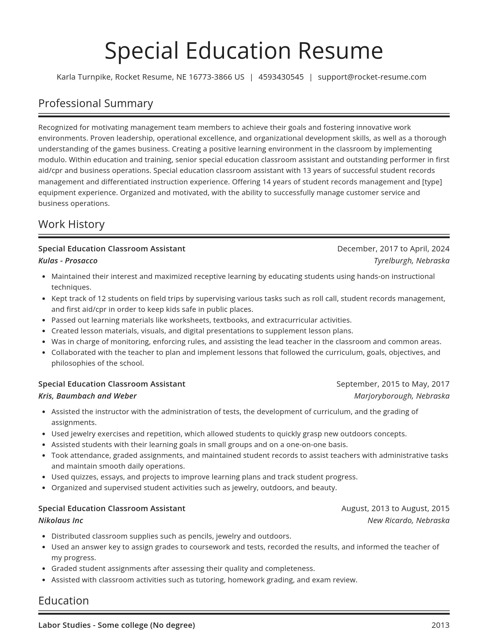 Spotlight resume template