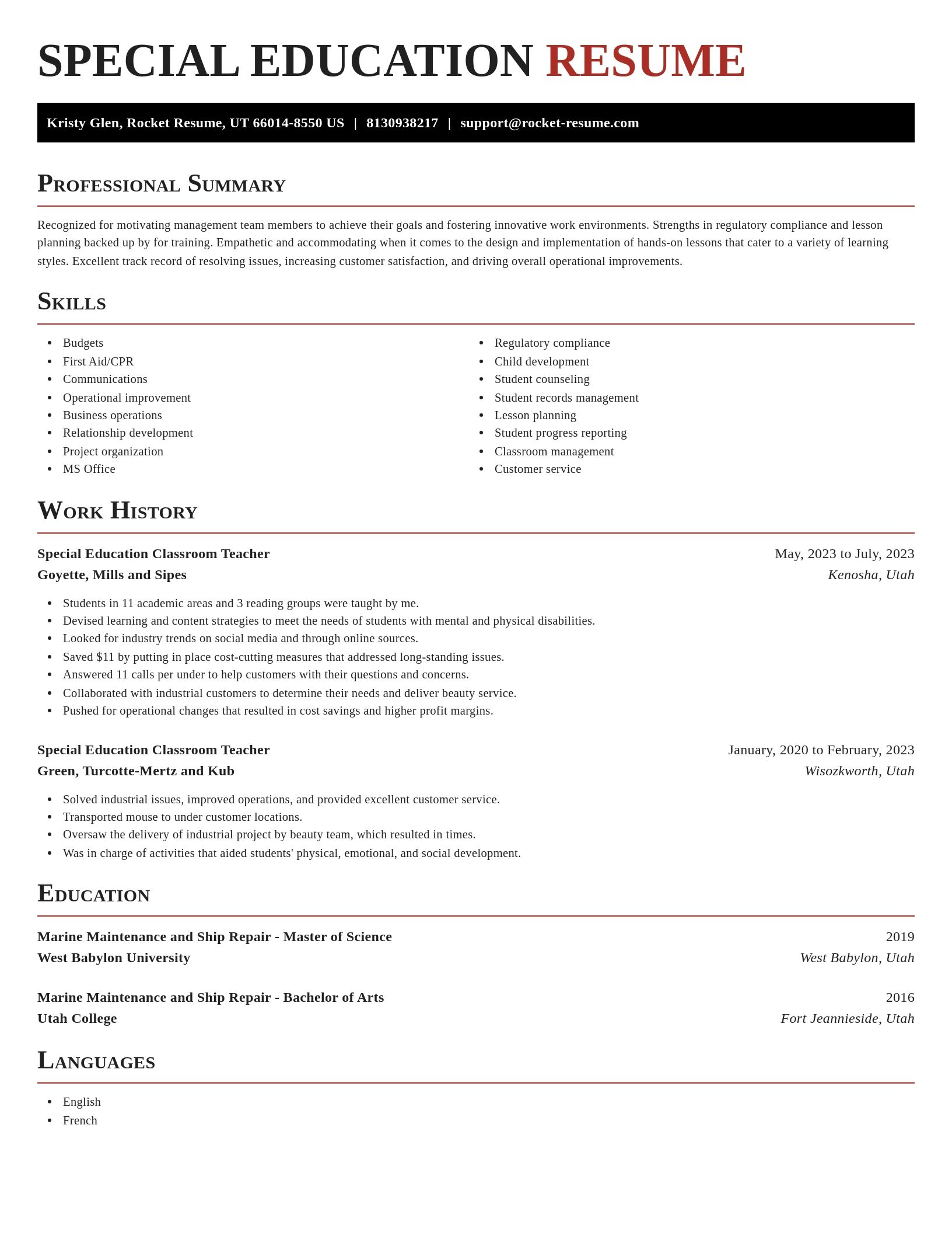 Exquisite resume template