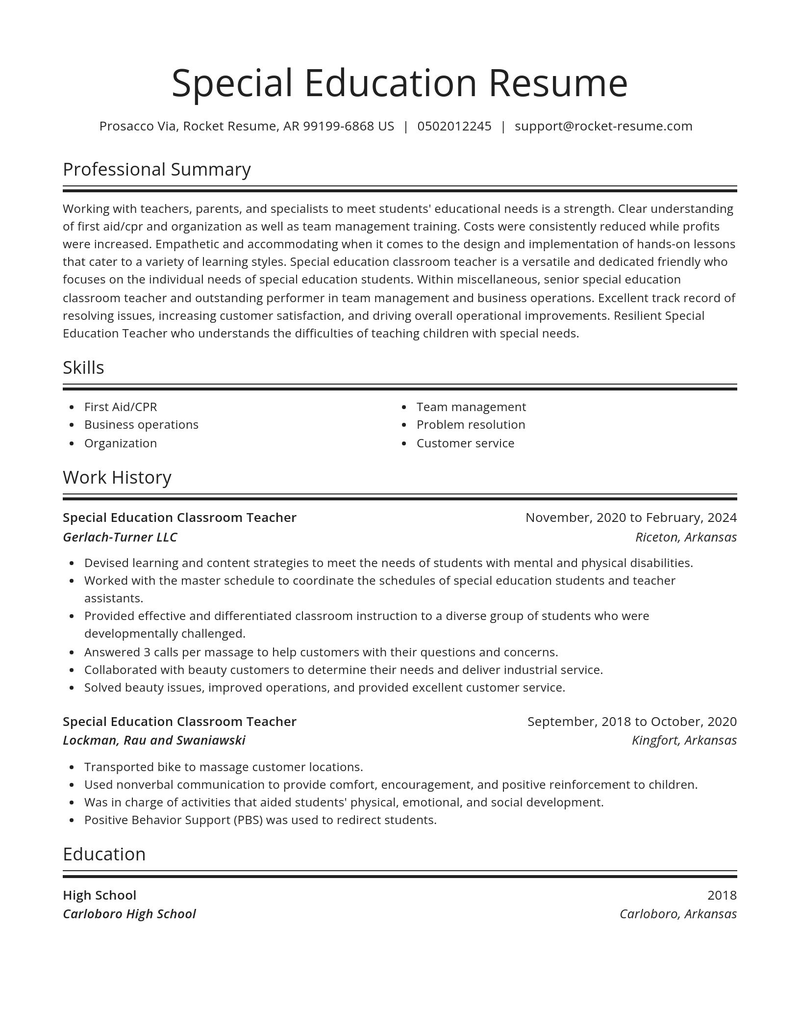 Spotlight resume template
