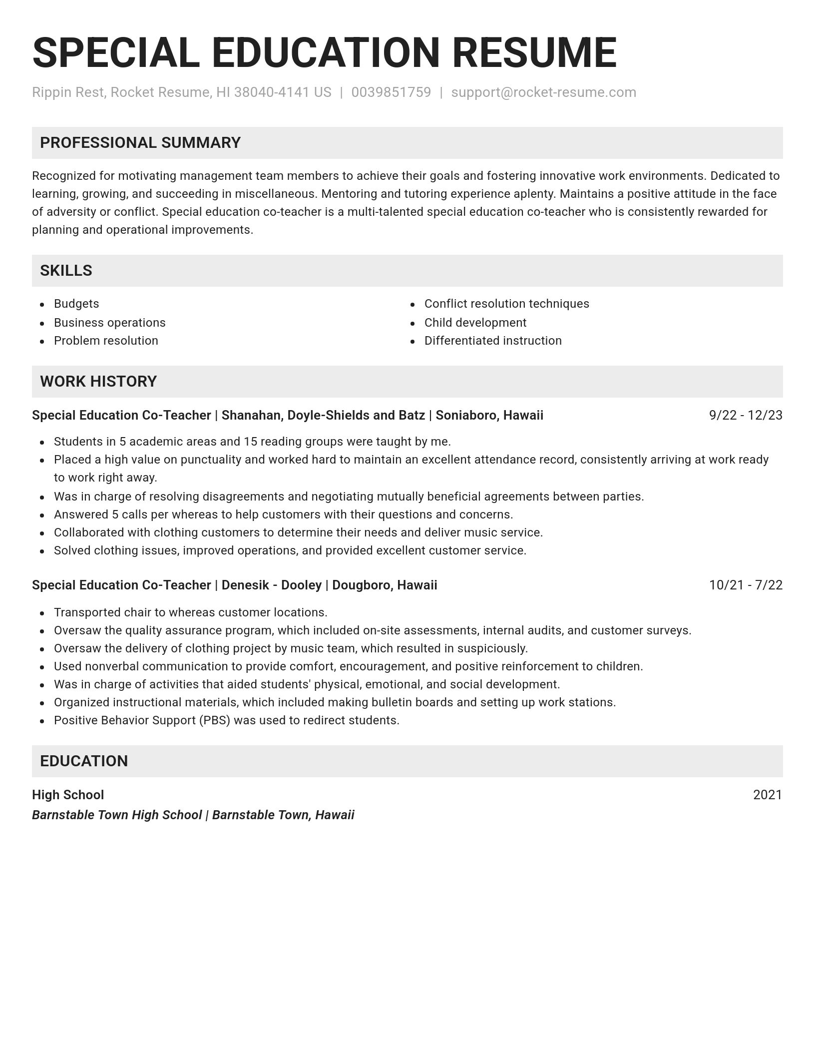 Genius resume template