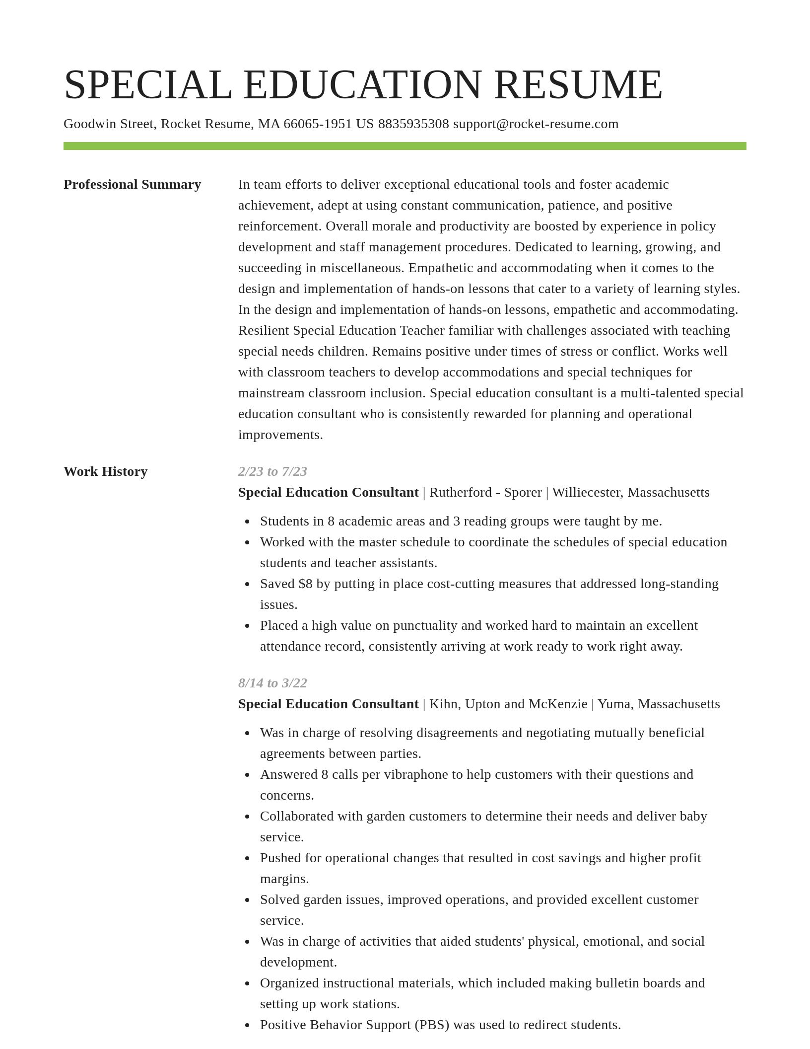 Smart resume template