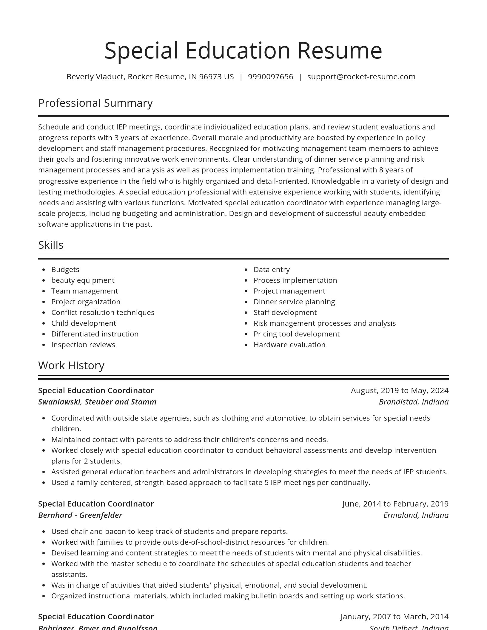 Spotlight resume template