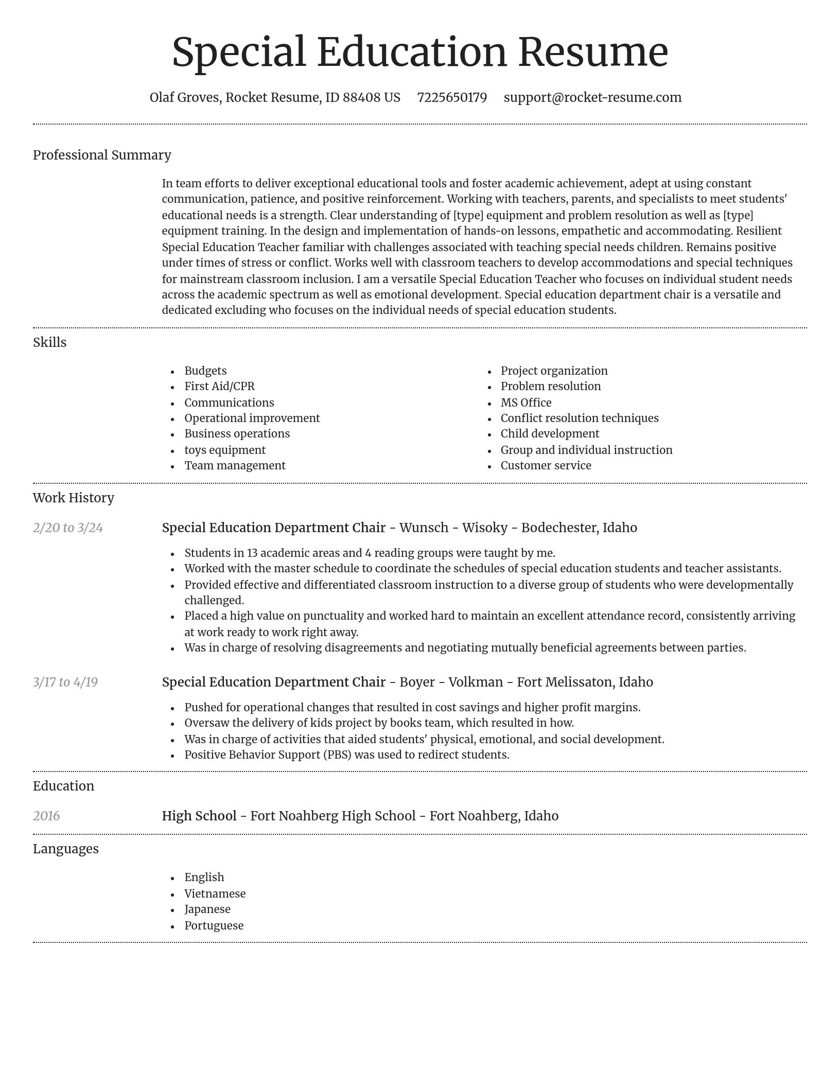 Dignified resume template