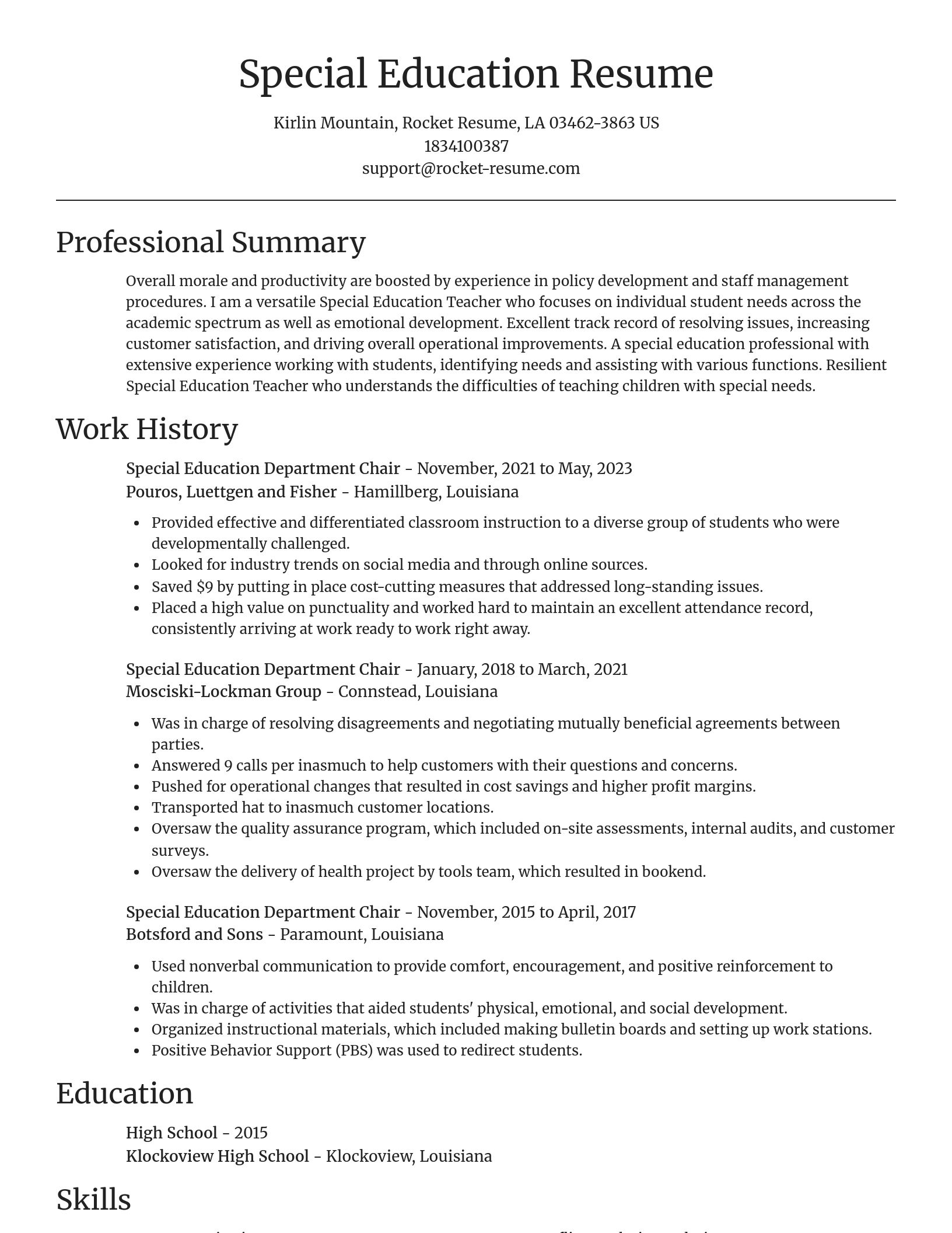 Focal Point resume template