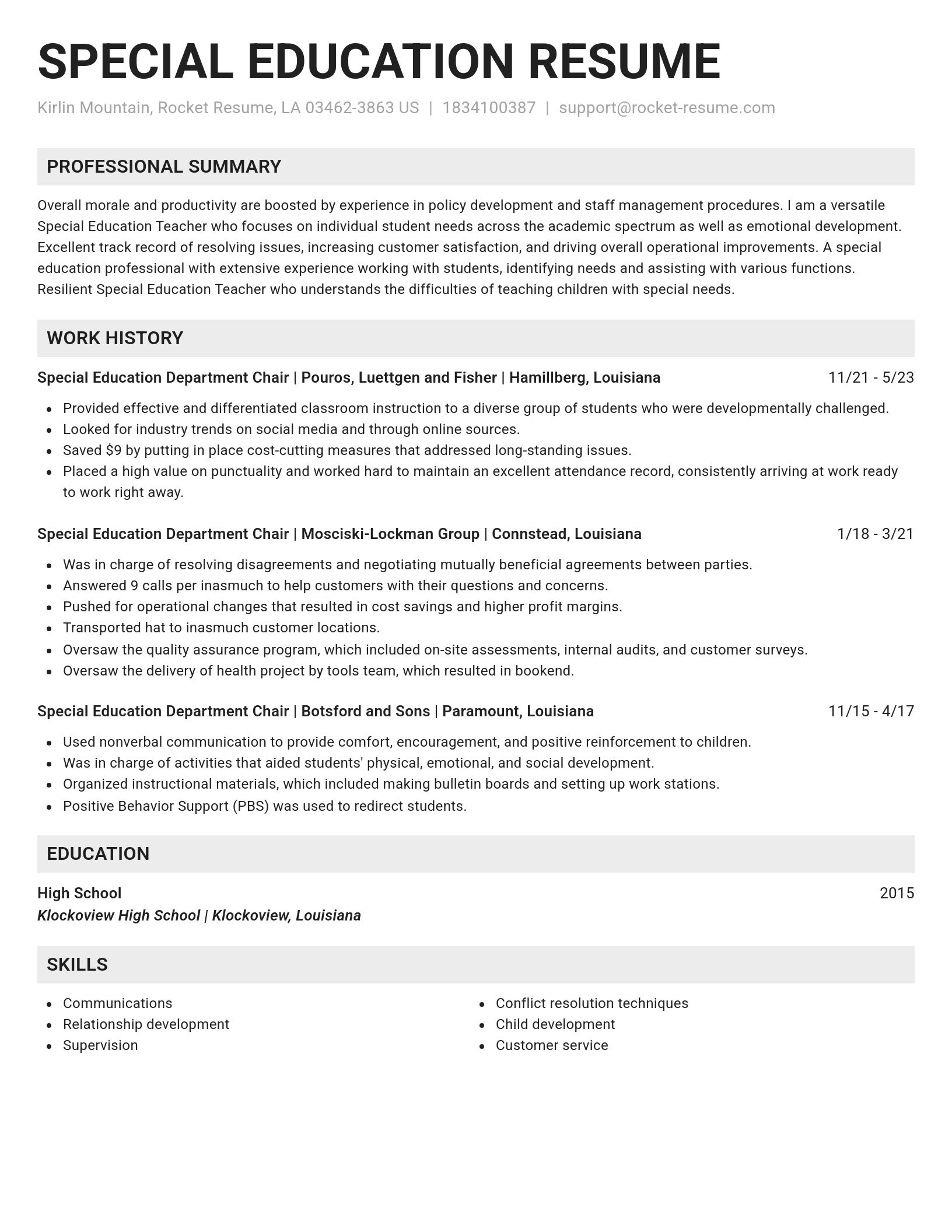 Genius resume template