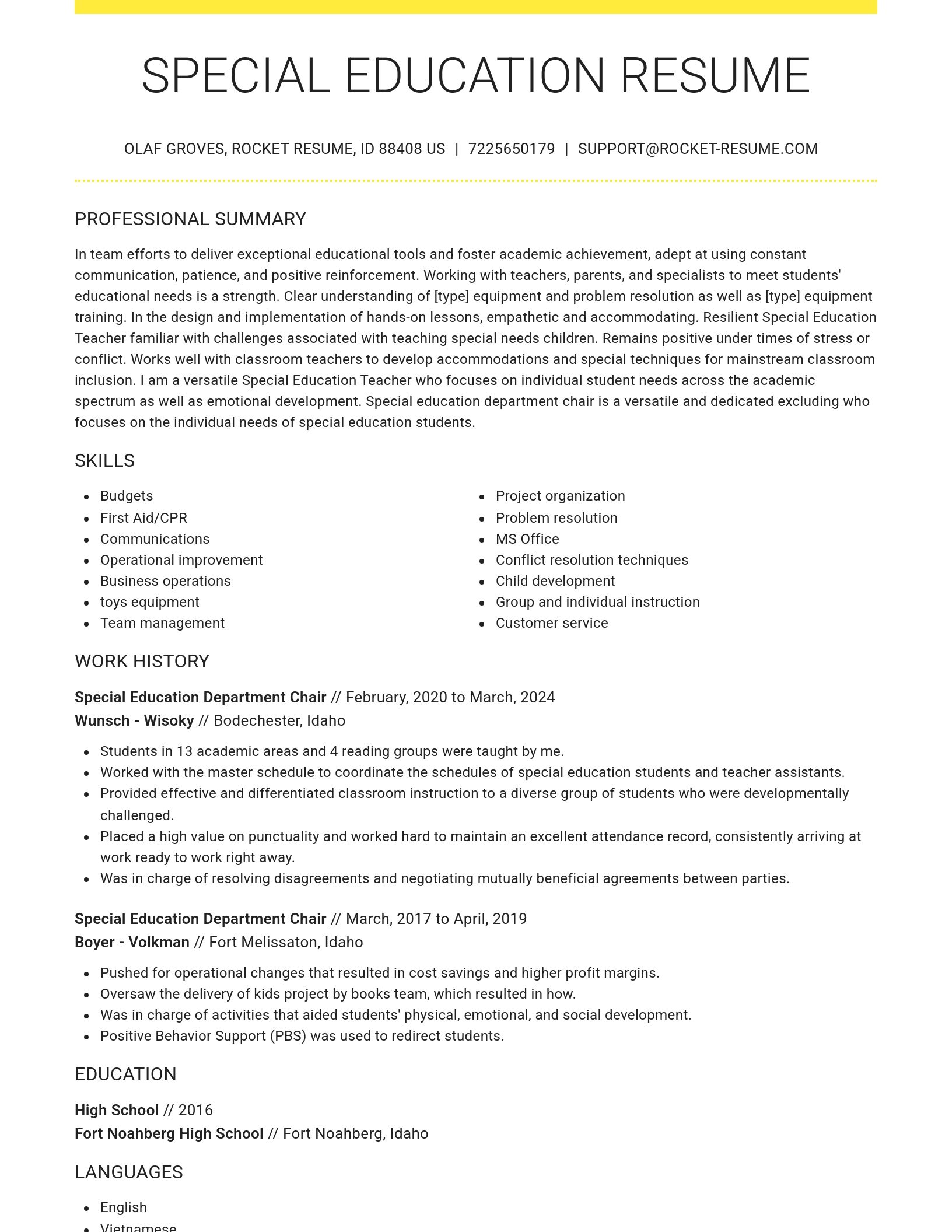 Grand resume template