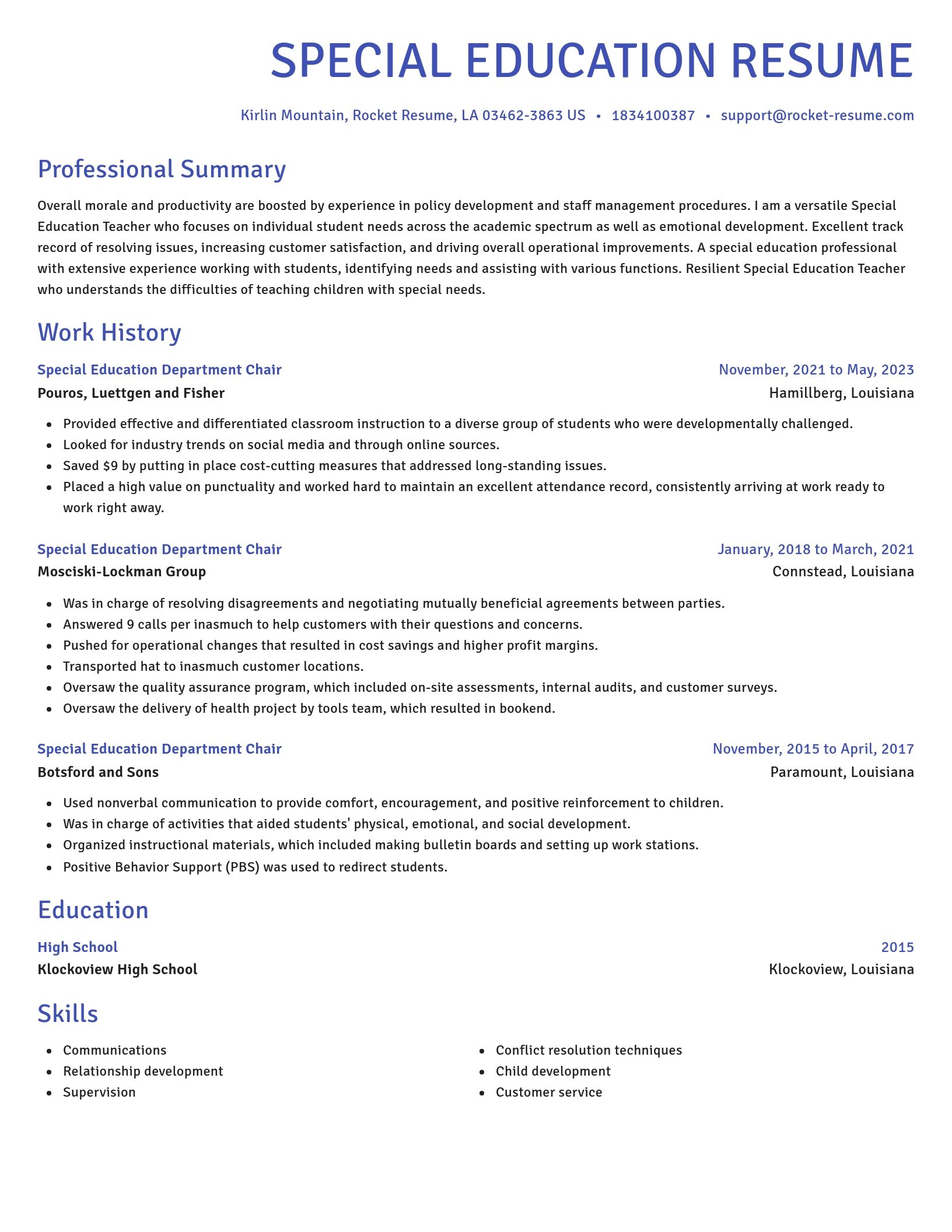Novel resume template
