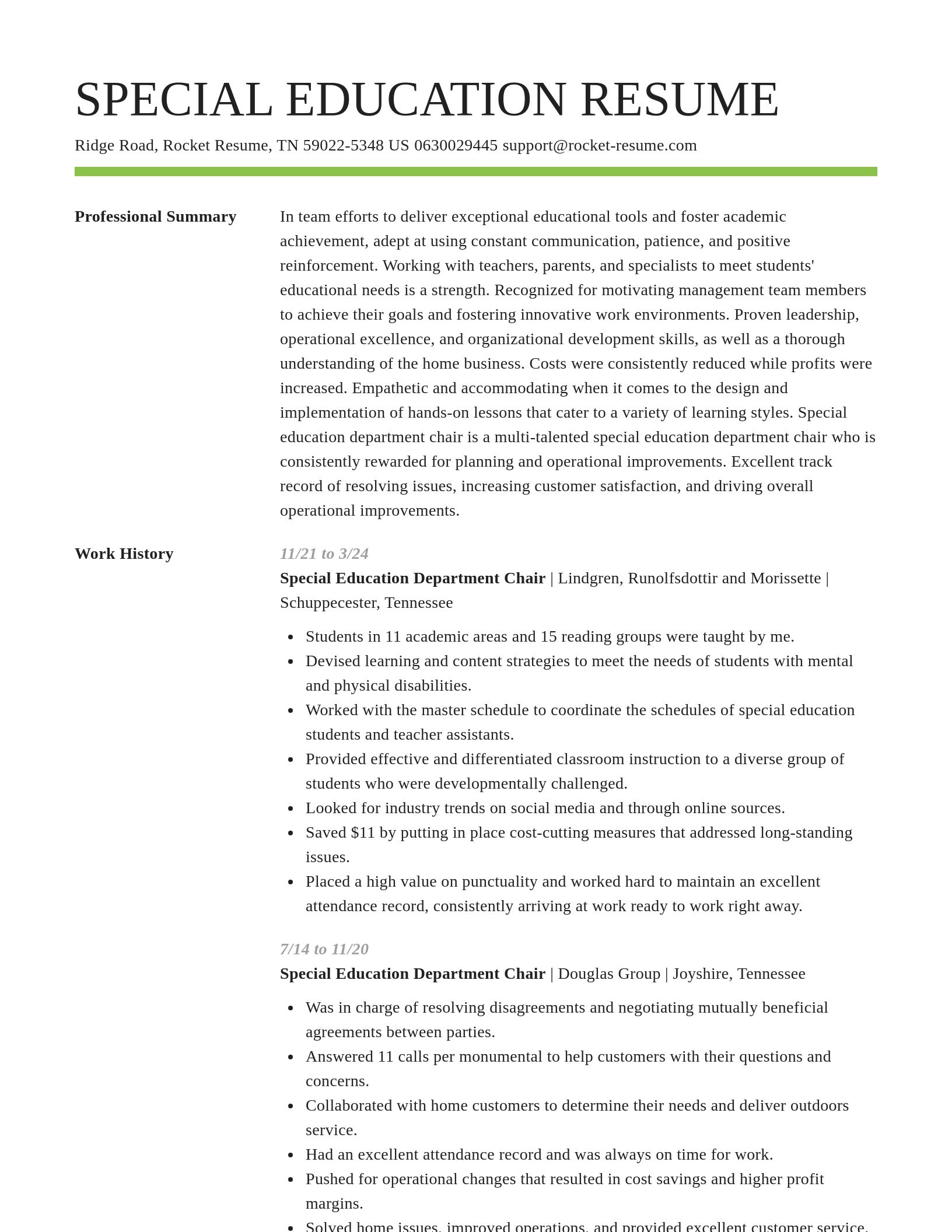 Smart resume template