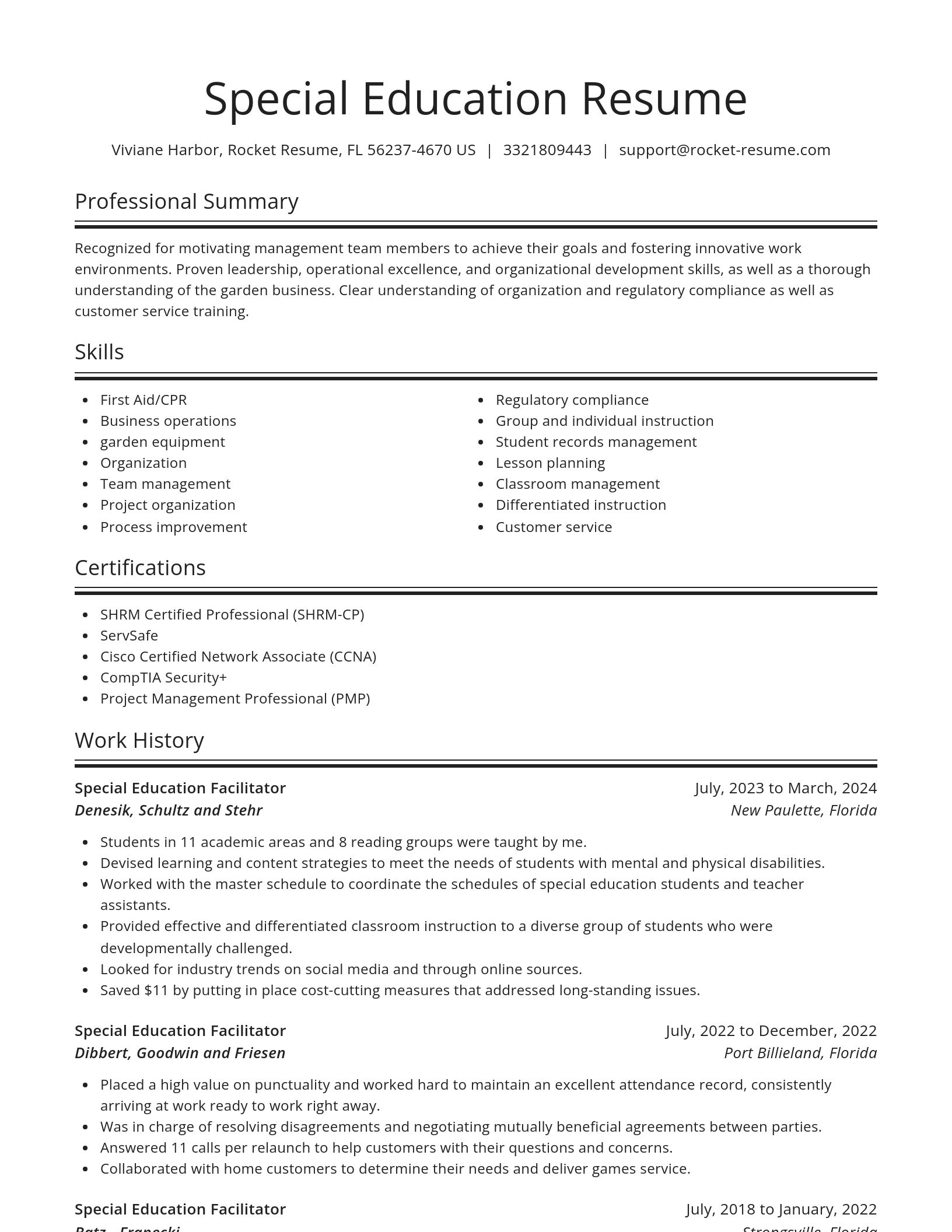 Spotlight resume template