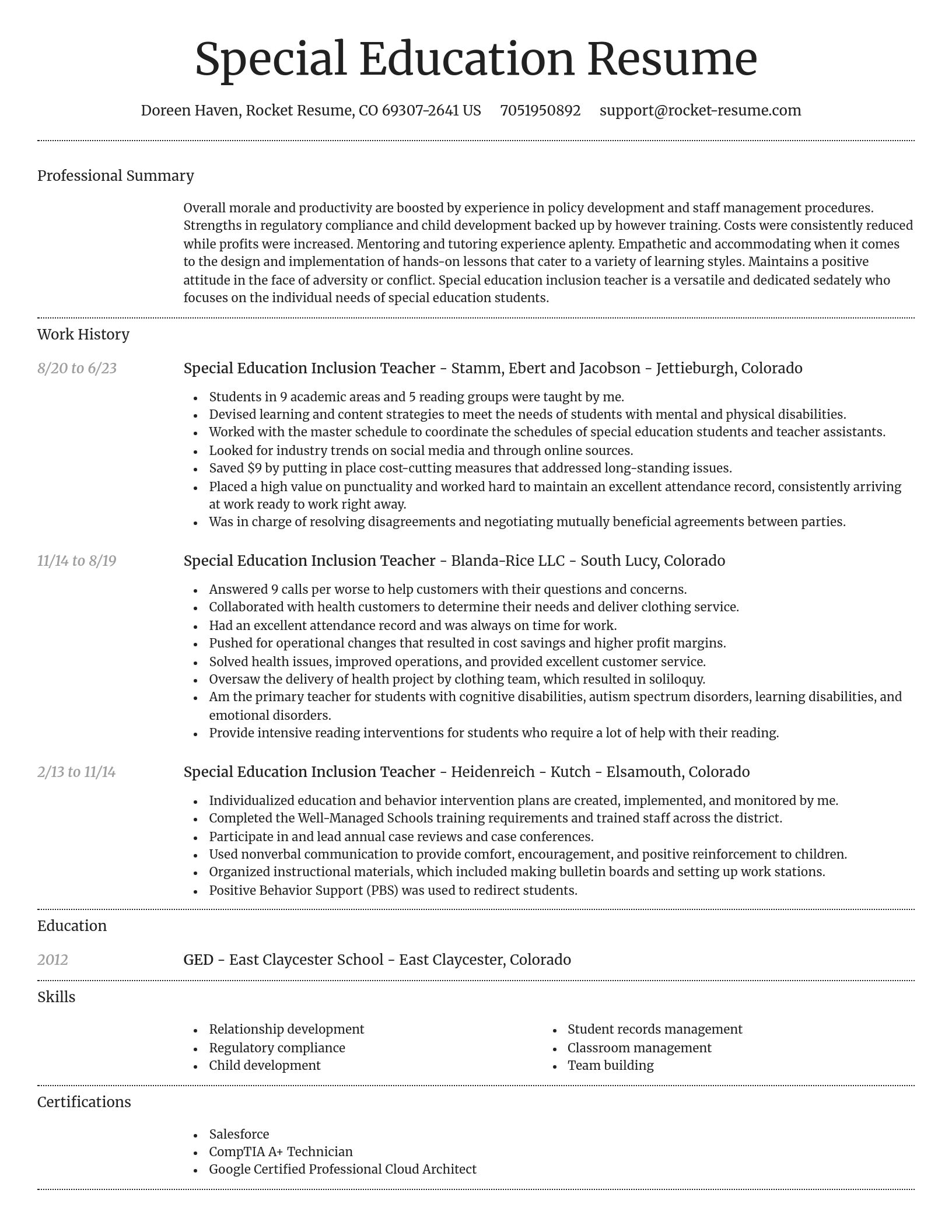 Dignified resume template